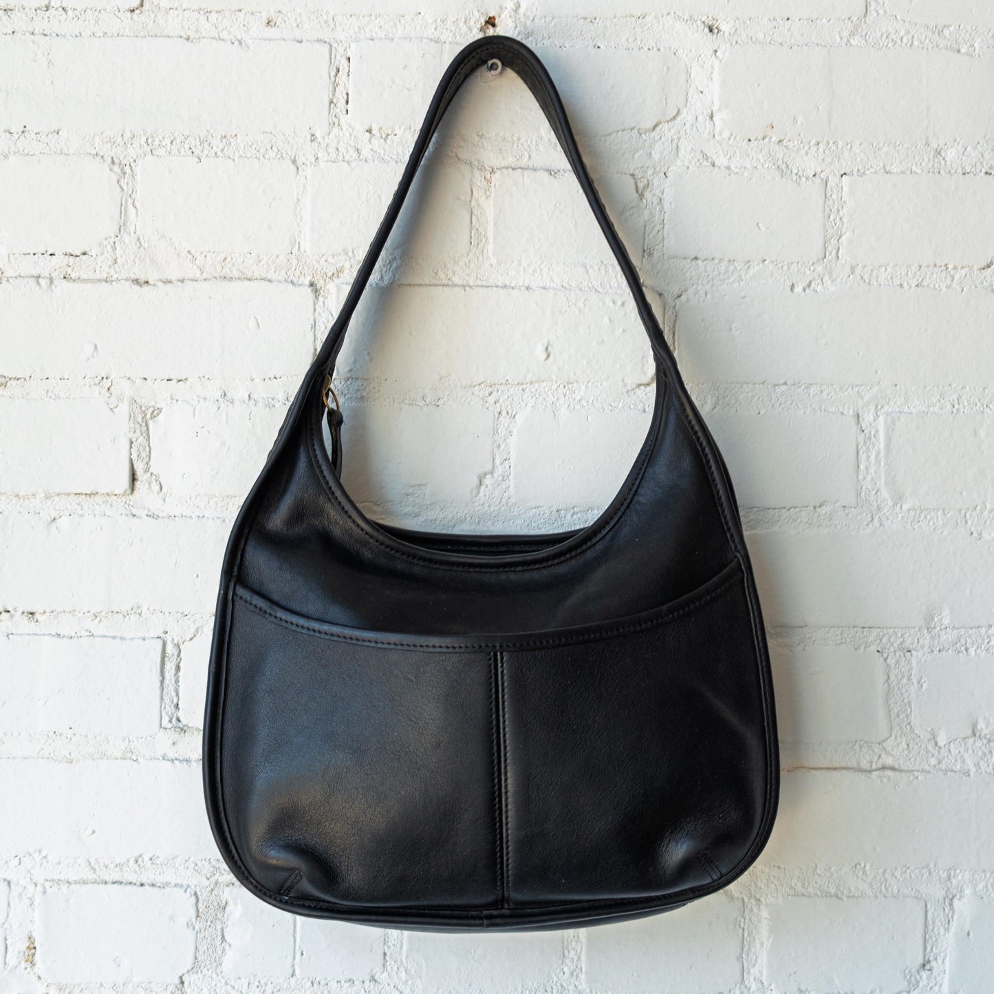 Vintage 90s Coach Ergo Black Leather Hobo Shoulder Bag #9033