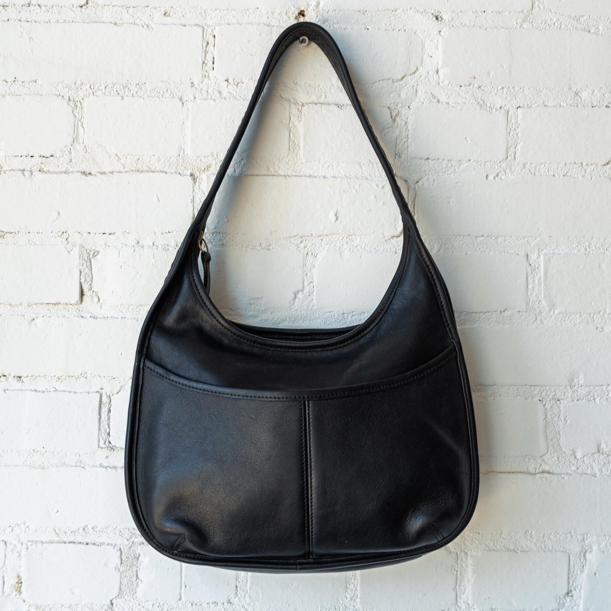 Vintage 90s Coach Ergo Black Leather Hobo Shoulder Bag #9033