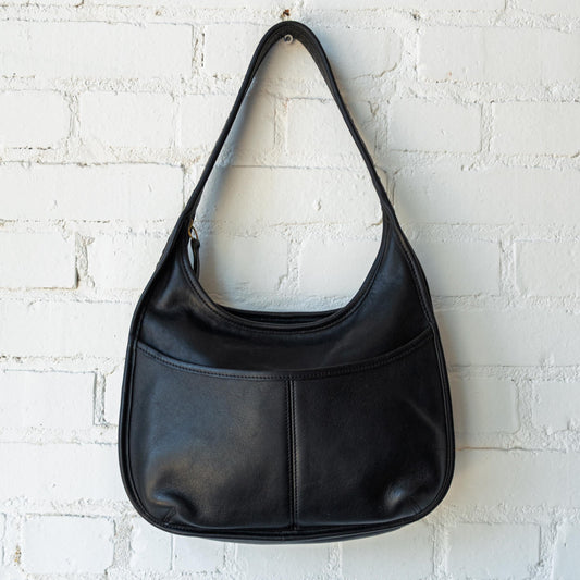Vintage 90s Coach Ergo Black Leather Hobo Shoulder Bag #9033