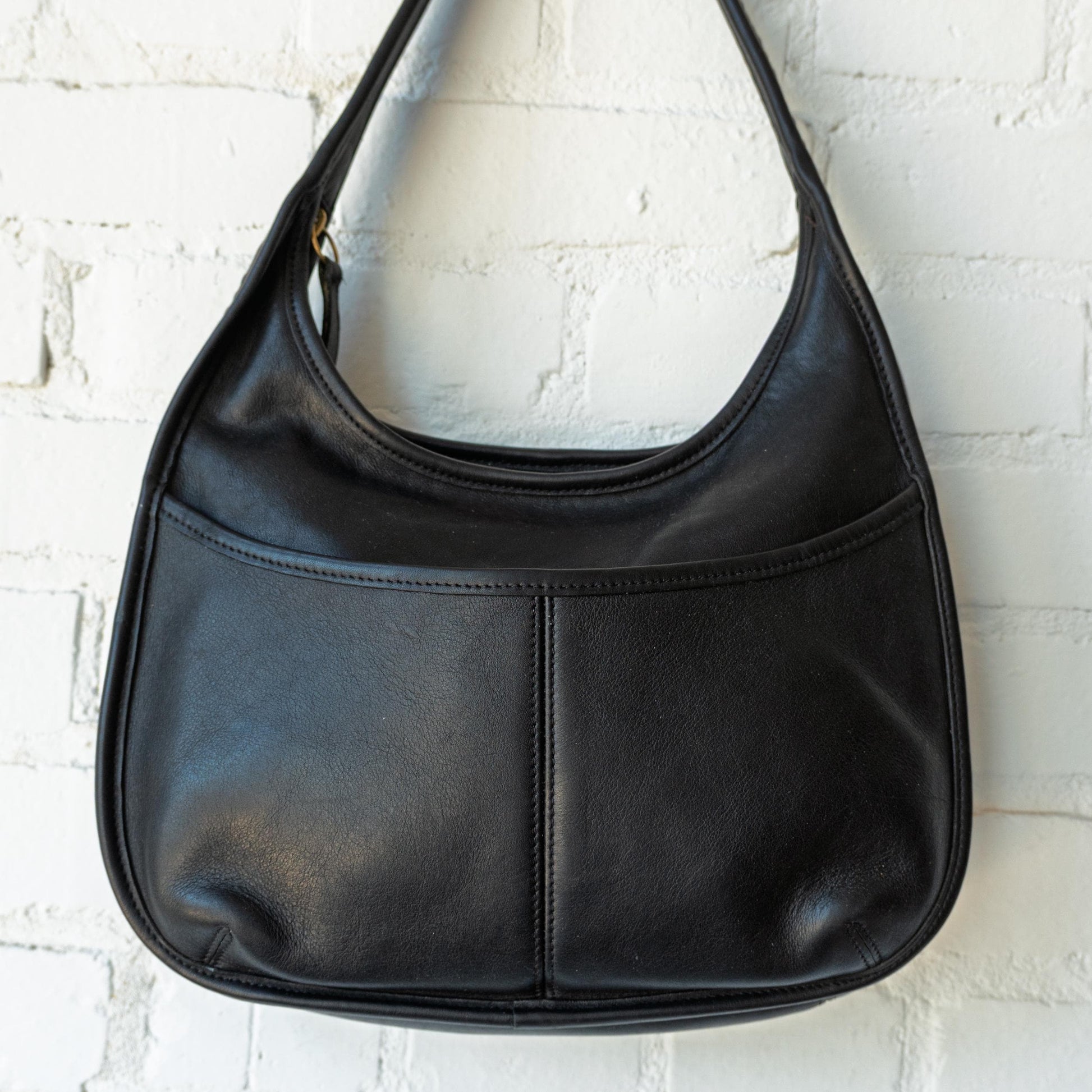 Vintage 90s Coach Ergo Black Leather Hobo Shoulder Bag #9033