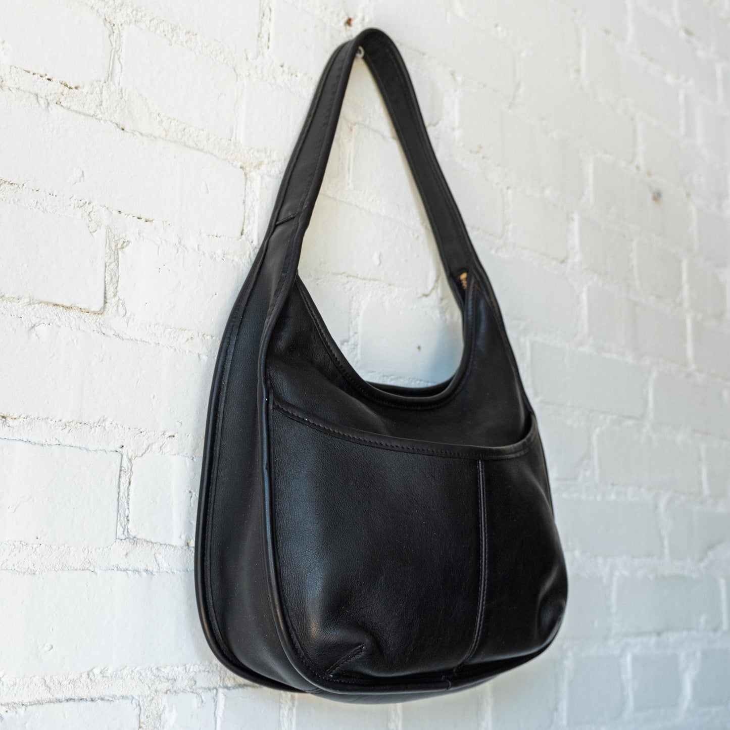 Vintage 90s Coach Ergo Black Leather Hobo Shoulder Bag #9033