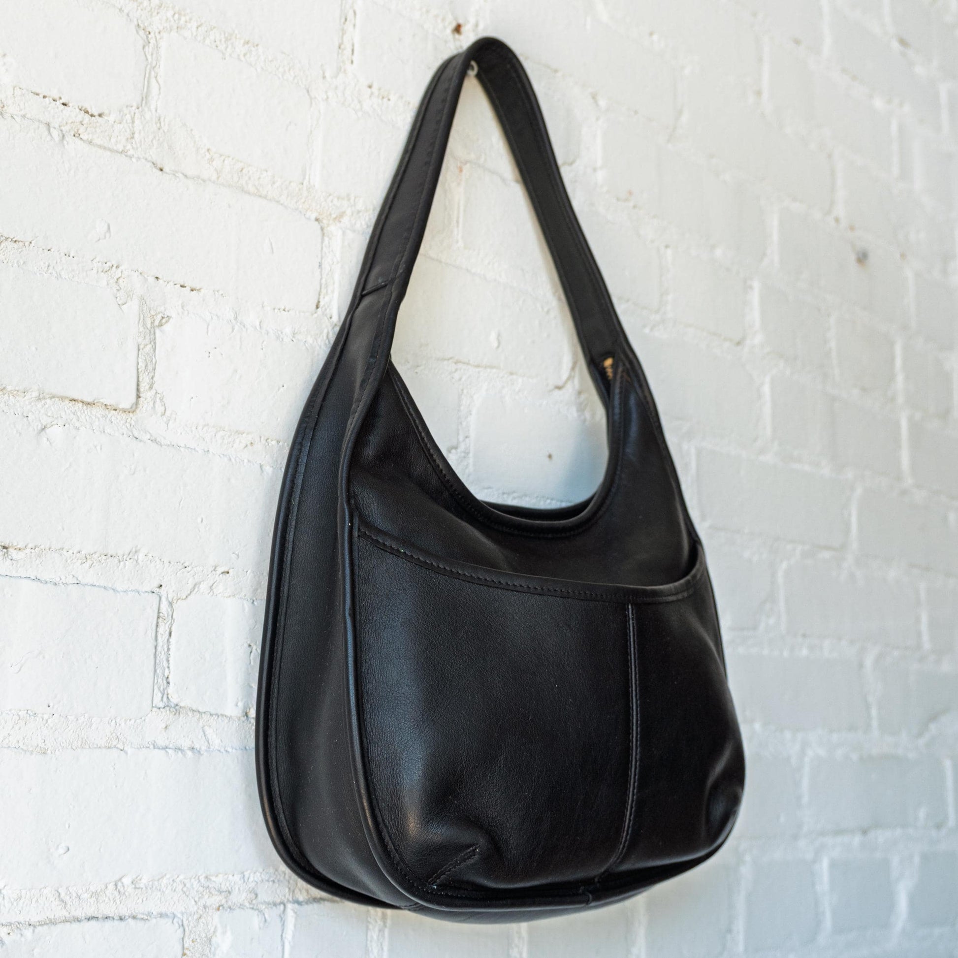 Vintage 90s Coach Ergo Black Leather Hobo Shoulder Bag #9033