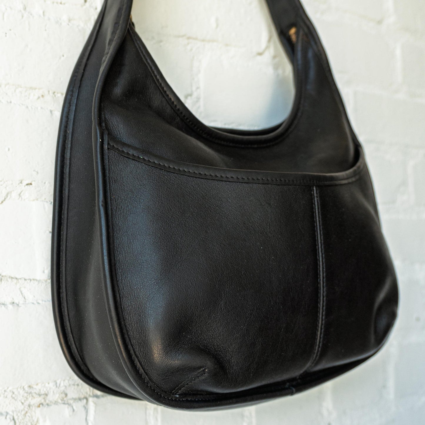 Vintage 90s Coach Ergo Black Leather Hobo Shoulder Bag #9033