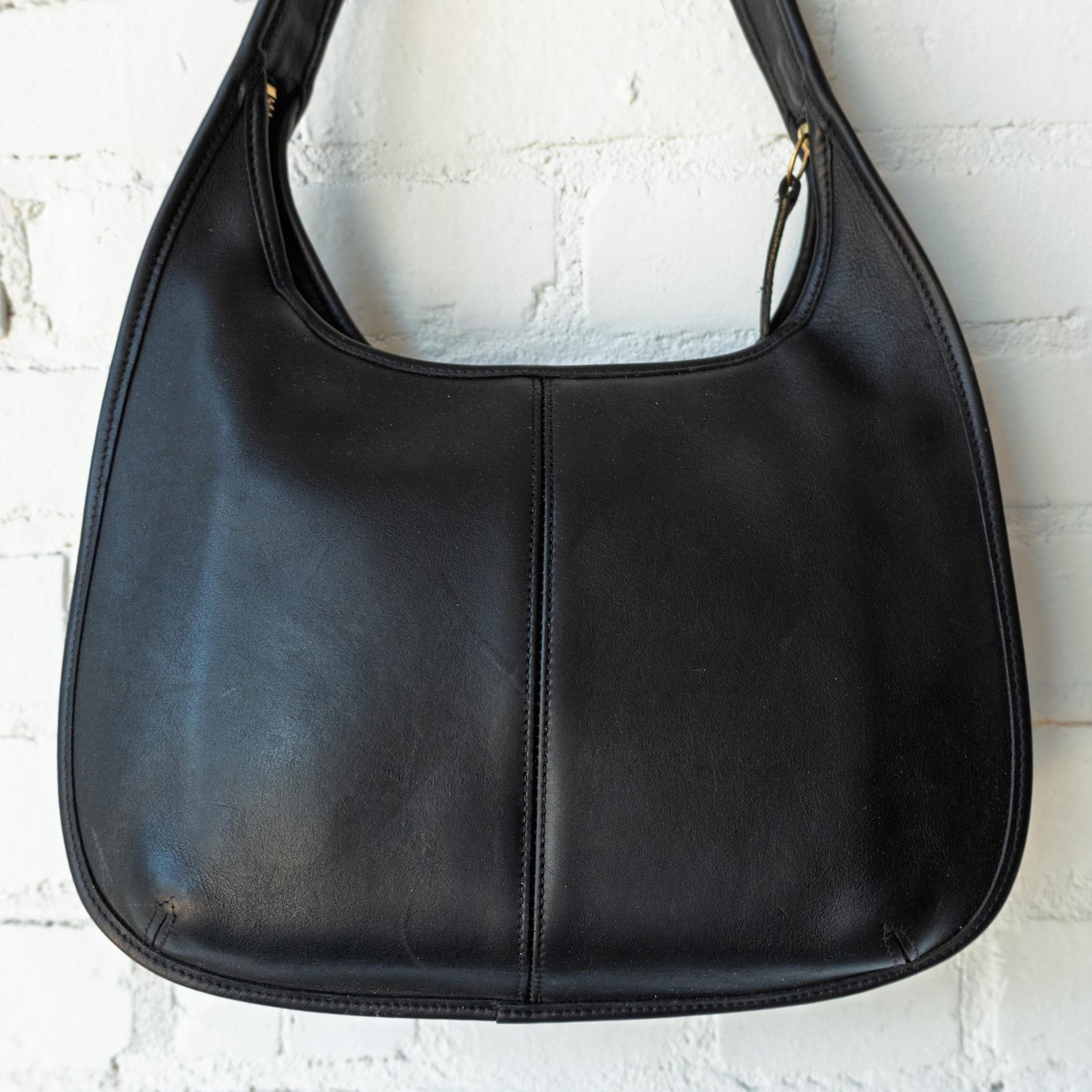 Vintage 90s Coach Ergo Black Leather Hobo Shoulder Bag #9033