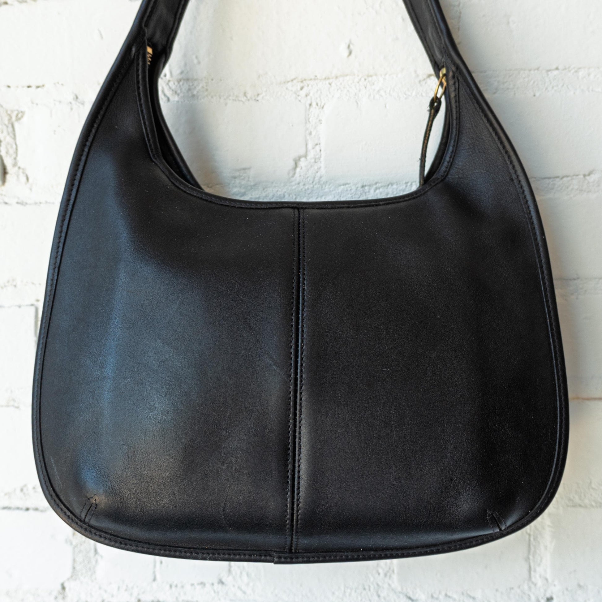 Vintage 90s Coach Ergo Black Leather Hobo Shoulder Bag #9033