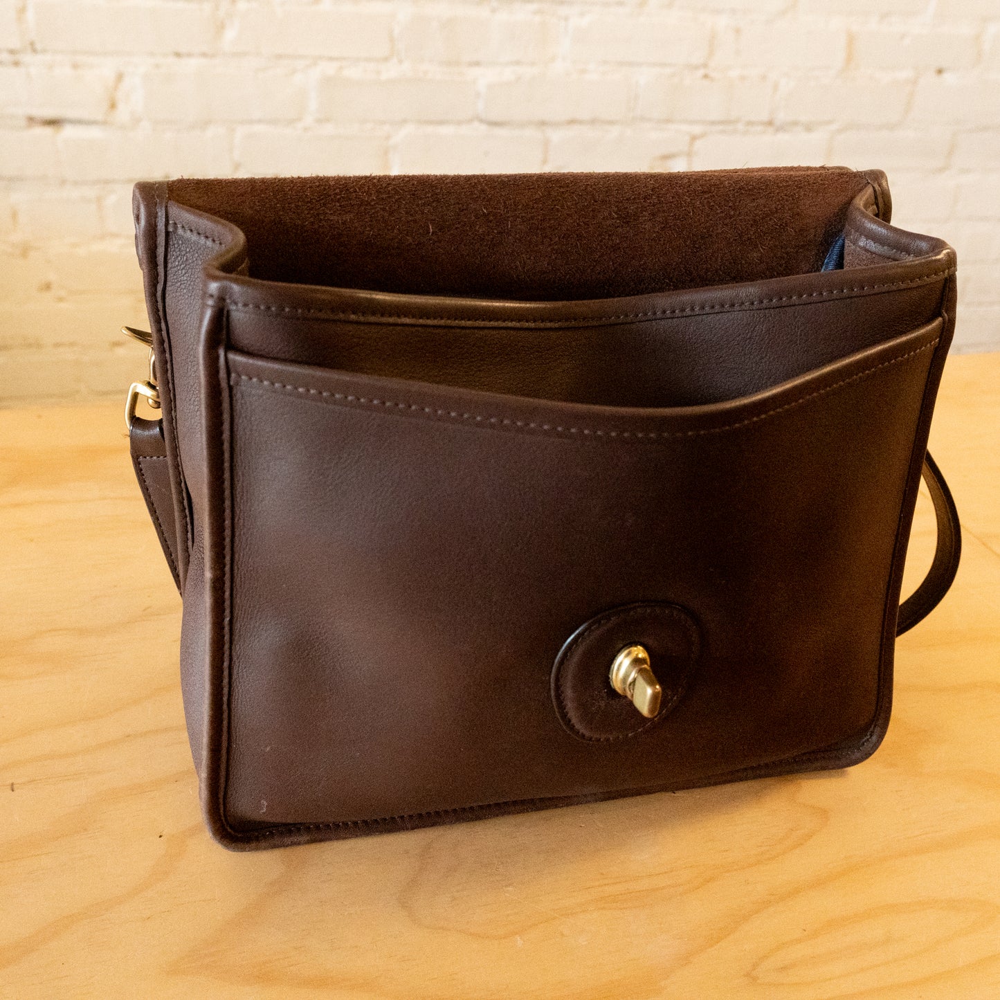 Vintage Y2K Coach Willis Bag Brown Leather Top Handle Crossbody Messenger Bag