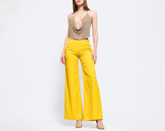 XS 90s Yellow Mid Rise Flares