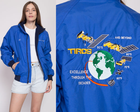 S-M| 90s TIROS Satellite Uniform Jacket - Men's Small, Women's Medium | Vintage Lockheed Martin Spacecraft Zip Up Coat