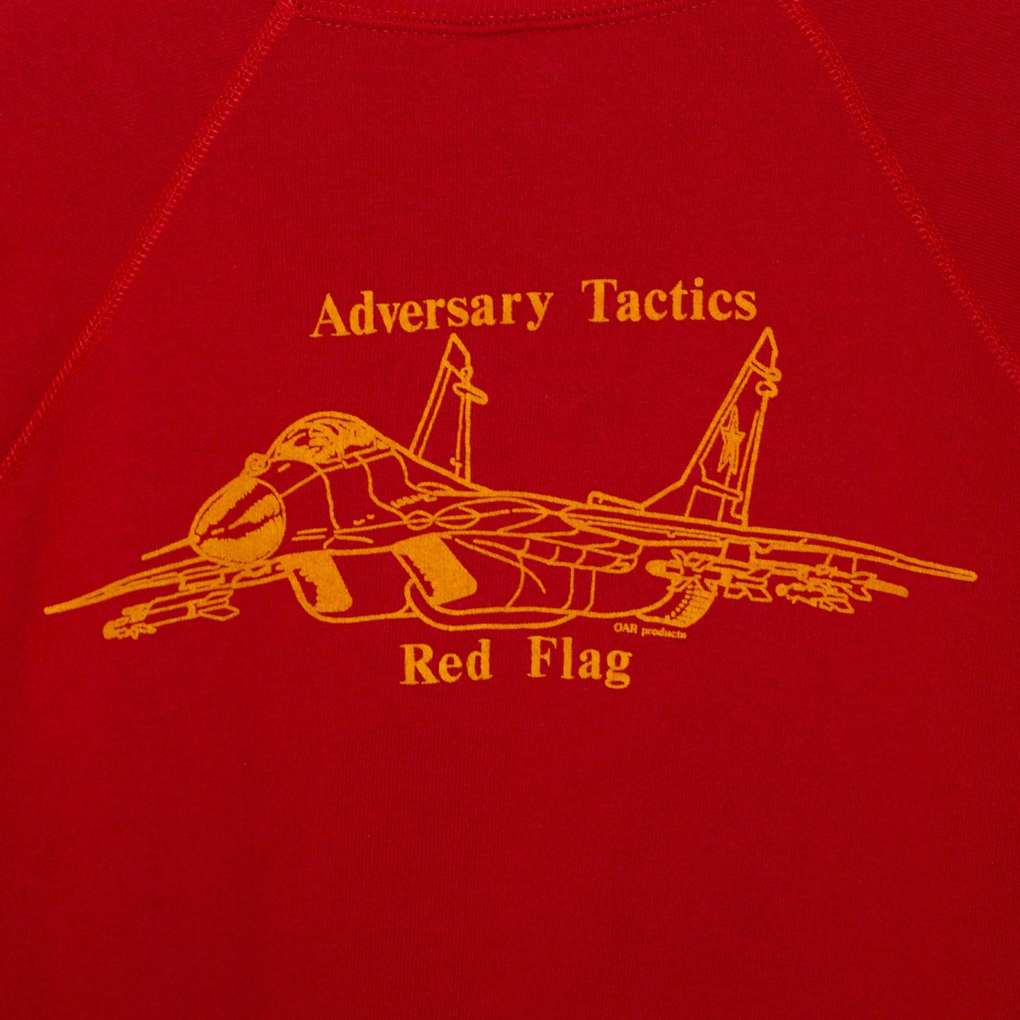 Large 80s Red Flag Fighter Jet Sweatshirt