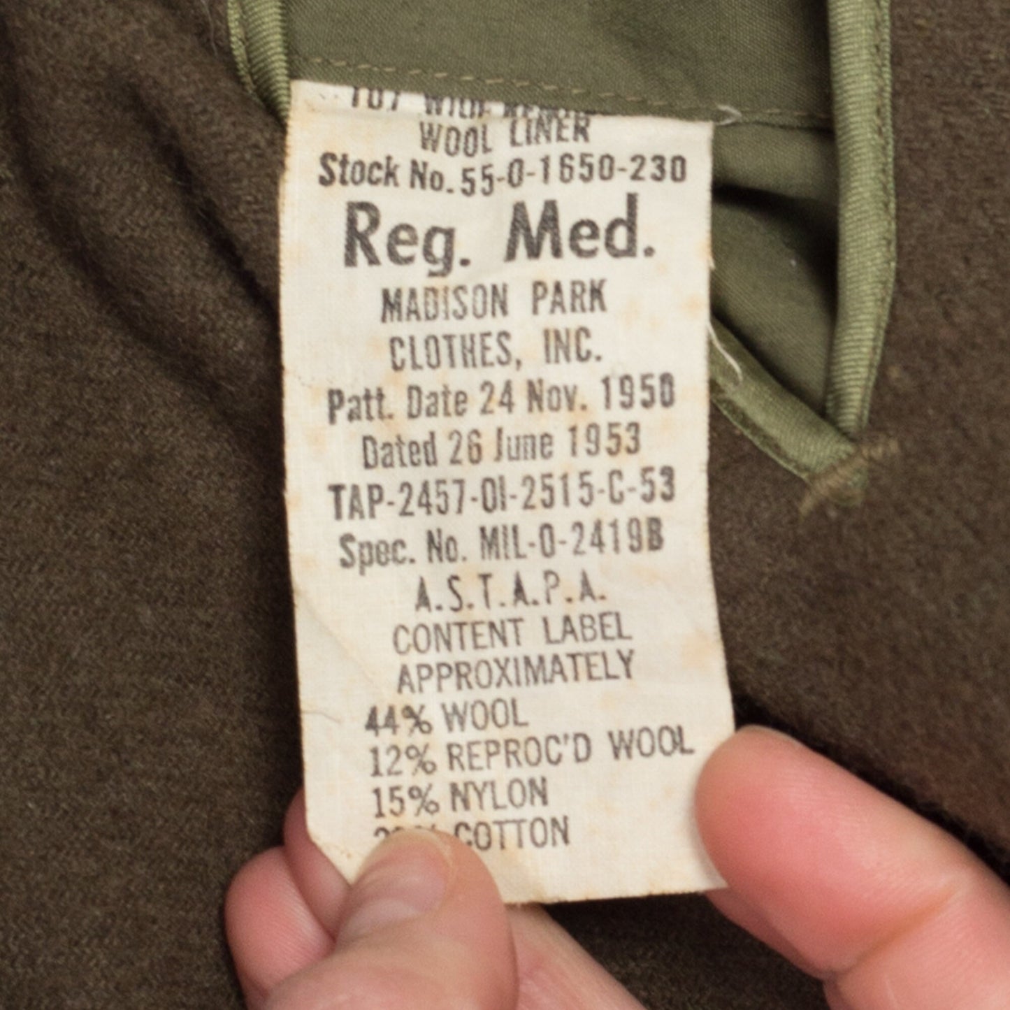 Medium 1950s US Army 107 Belted Trench Coat | Vintage 50s Military Lined Overcoat Olive Drab Long Jacket