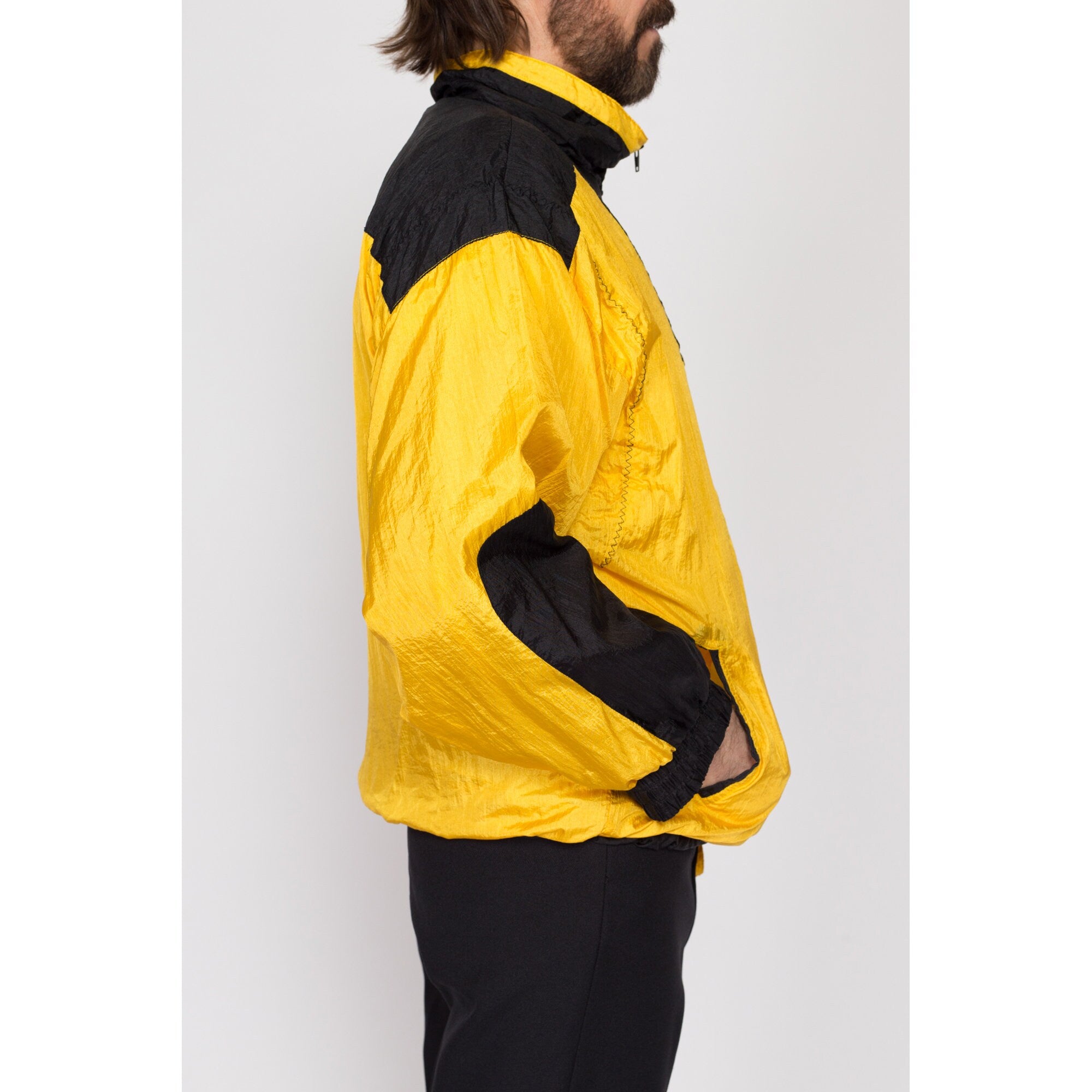 Black yellow windbreaker shop