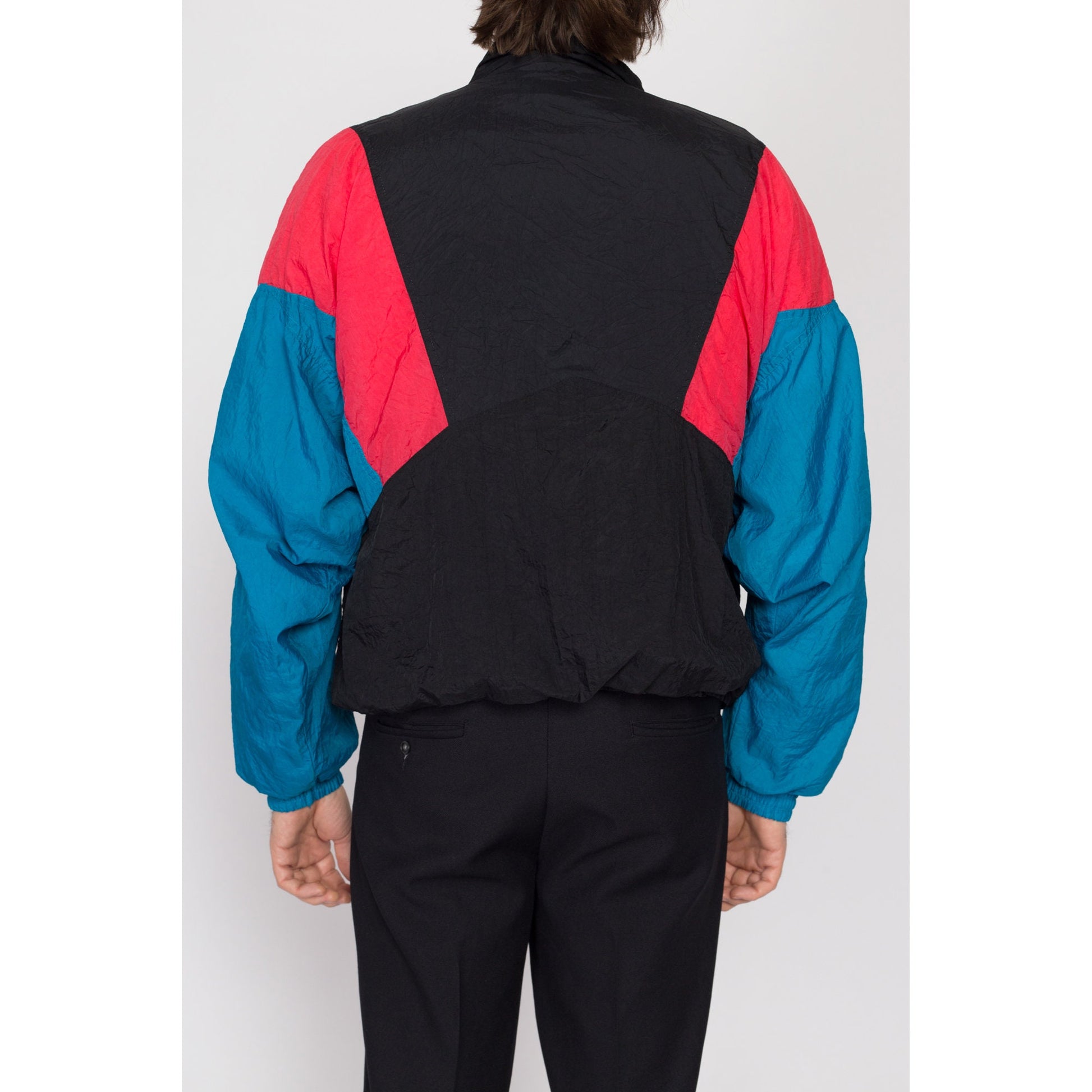 Medium 80s Laguna Color Block Streetwear Windbreaker | Vintage Zip Up Lightweight Surfer Jacket