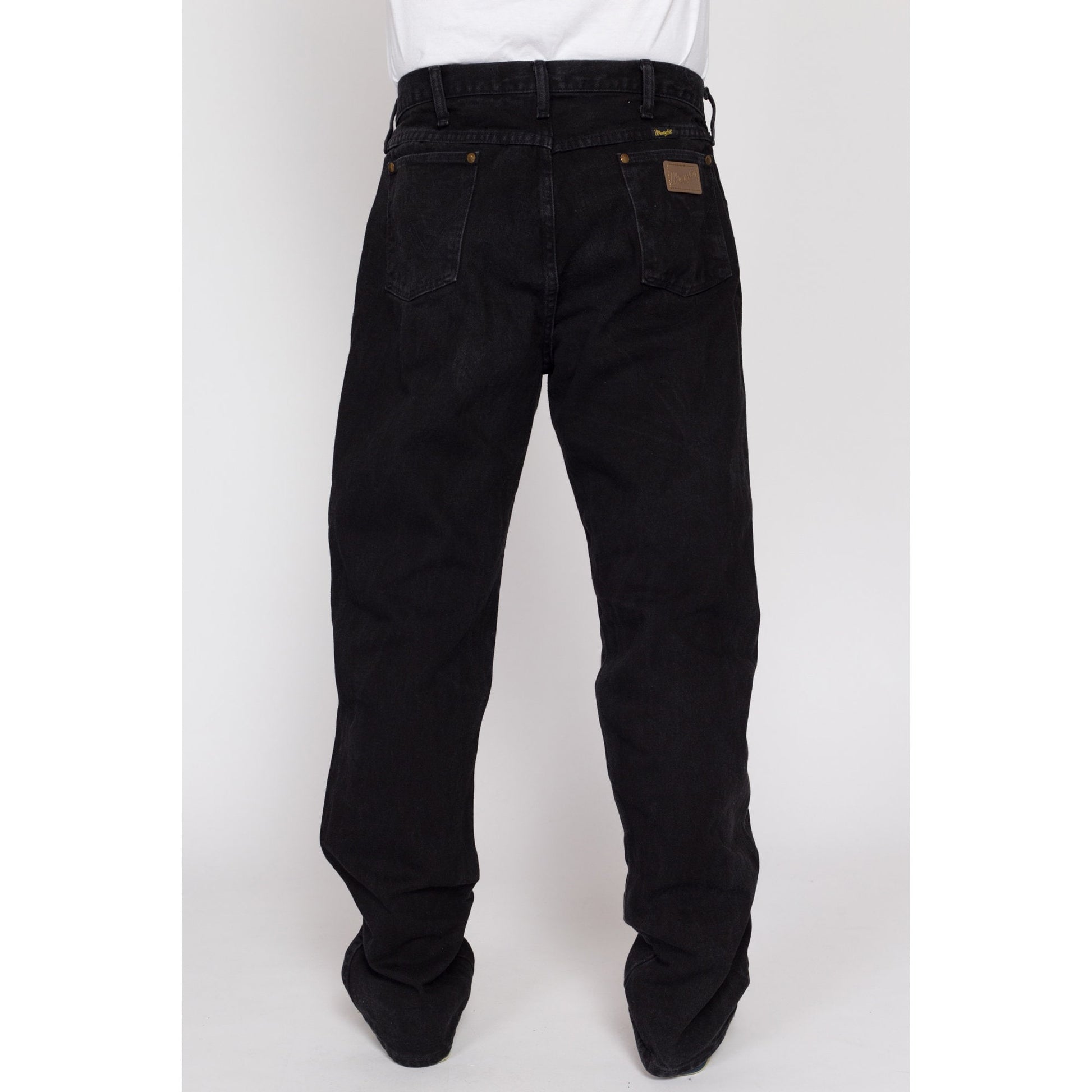 35x34 90s Wrangler Black Jeans | Vintage Made In USA Denim Straight Leg Jeans