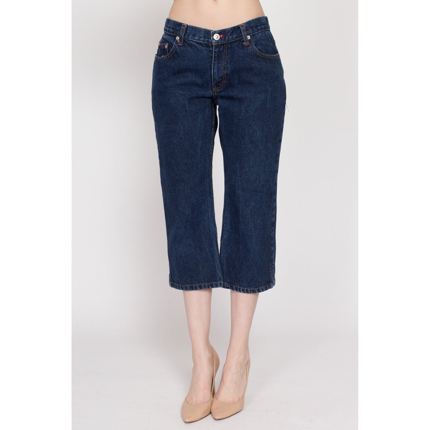 Small 90s Dark Wash Capri Jeans | Vintage Mid Rise US Polo Assn Short Cropped Denim Pants