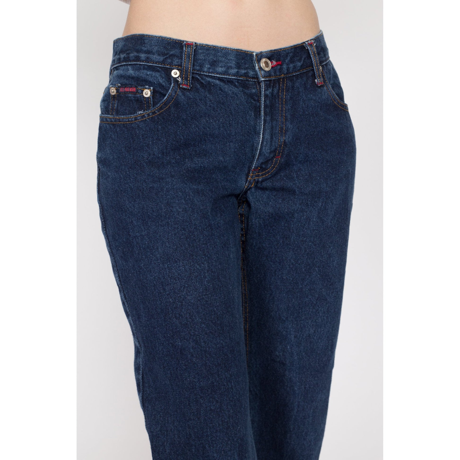 Small 90s Dark Wash Capri Jeans | Vintage Mid Rise US Polo Assn Short Cropped Denim Pants