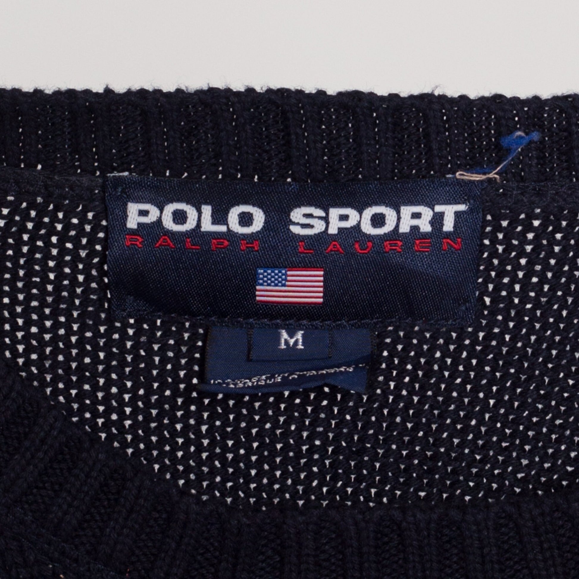 Sm-Med 90s Polo Sport Navy Blue Cotton Knit Sweater | Vintage Ralph Lauren Plain Minimalist Pullover