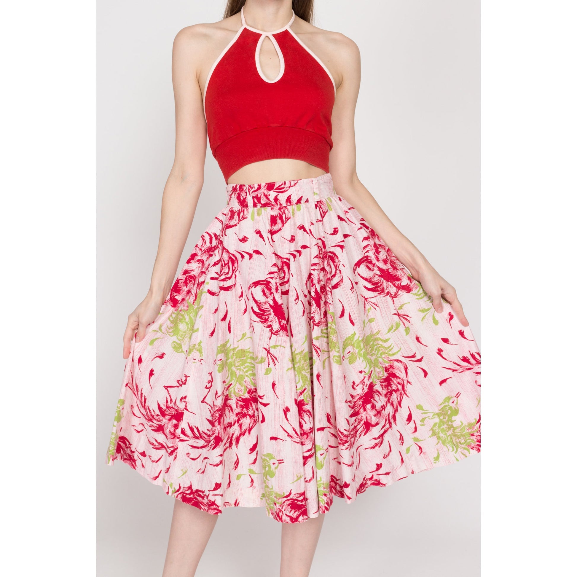 Circle Skirt Full Skirt 60s 1960s FAB Drop Waist Dress And Scarf