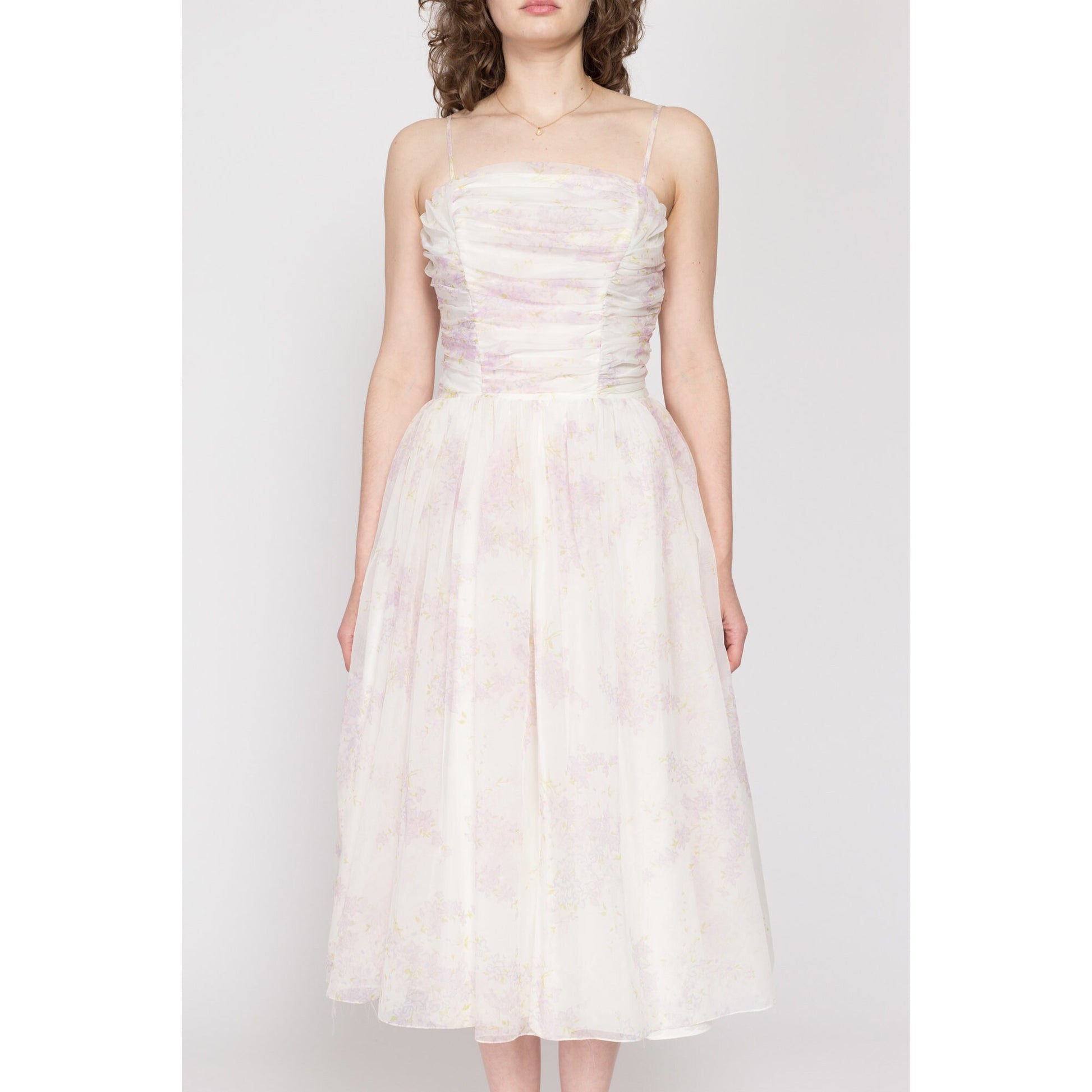 50s 60s Lorrie Deb White Floral Fit & Flare Party Dress - Small Flying Apple Vintage 50s 60s Lorrie Deb White Floral Fit & Flare Party Dress - Small Flying Apple Vintage