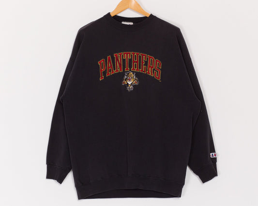 XL 90s Florida Panthers NHL Sweatshirt | Vintage Hockey Team Black Crewneck Pullover