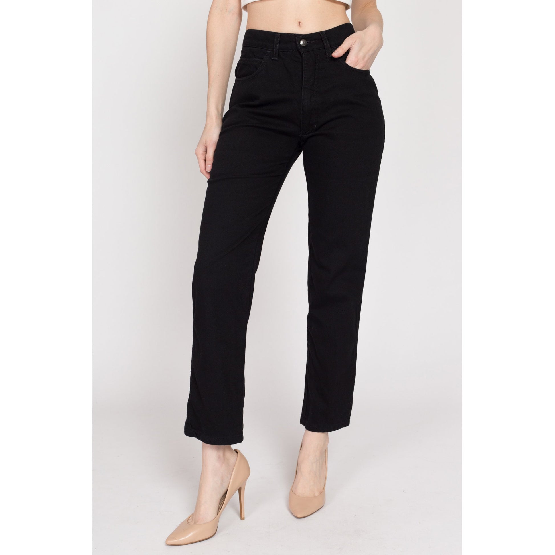 Small 90s Fendi Black High Waisted Jeans 26