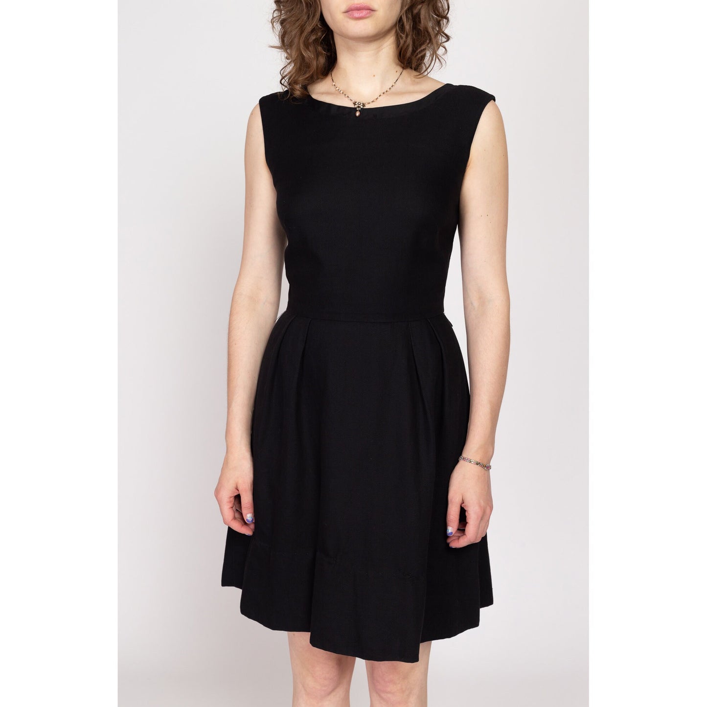 Small 1950s Nelly John Little Black Dress & Bolero Set | Vintage 50s Matching Mini Dress Jacket Two Piece Set