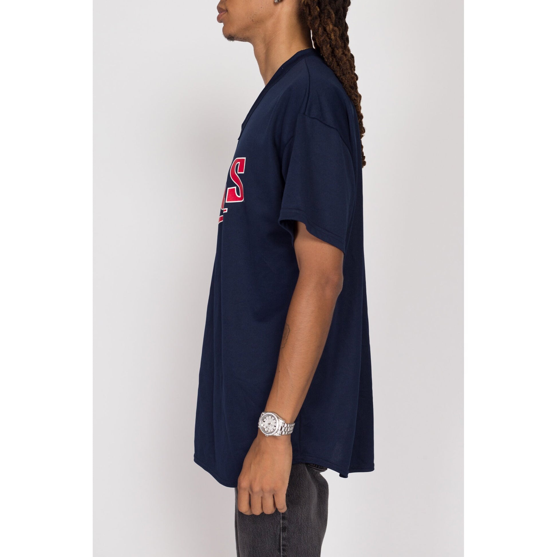 XL 90s Minnesota Twins MLB Majestic Baseball Jersey | Vintage Navy Blue Streetwear Athletic Uniform Shirt