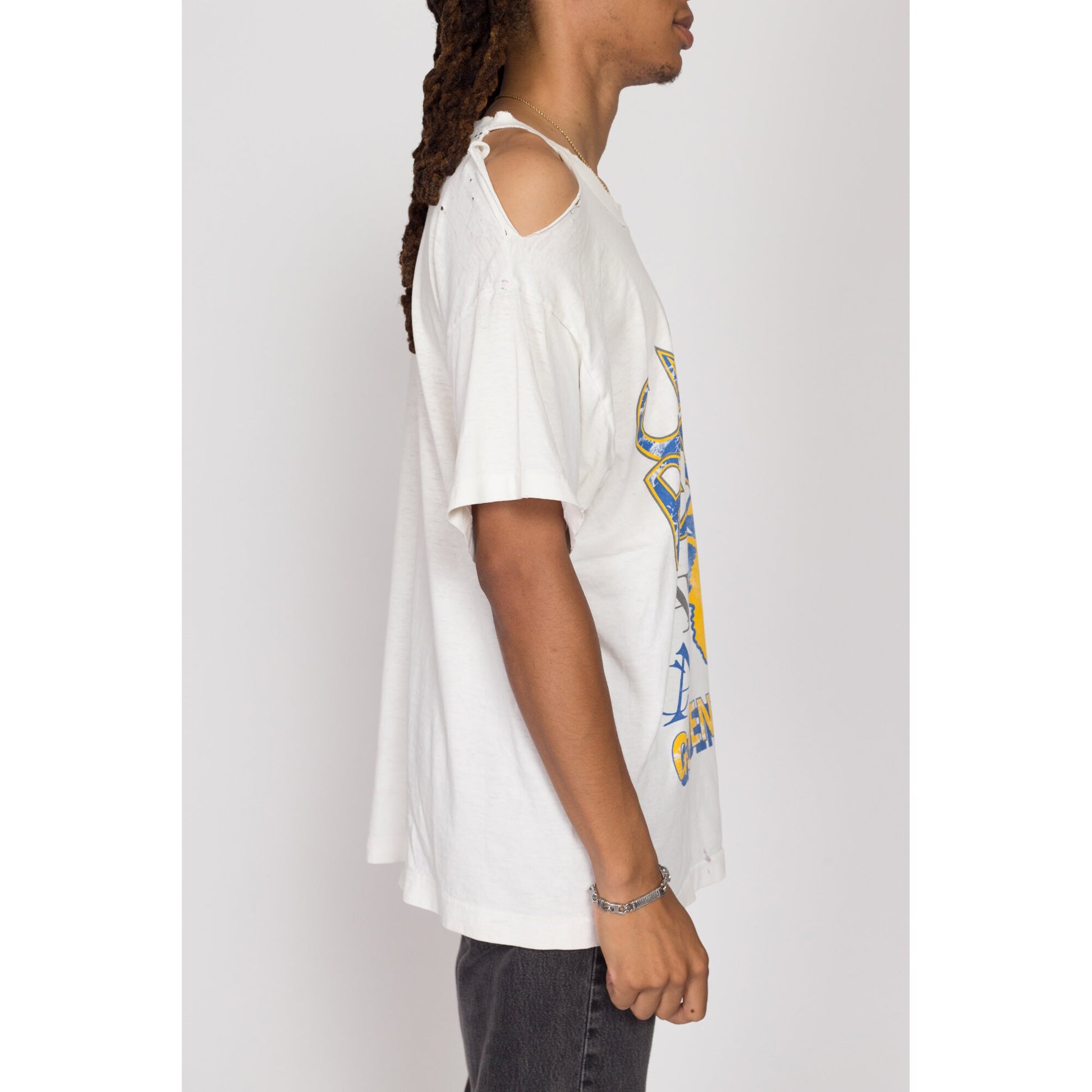 XL 90s UC Berkeley Golden Bears Distressed T Shirt | Vintage California Mascot Graphic College Tee