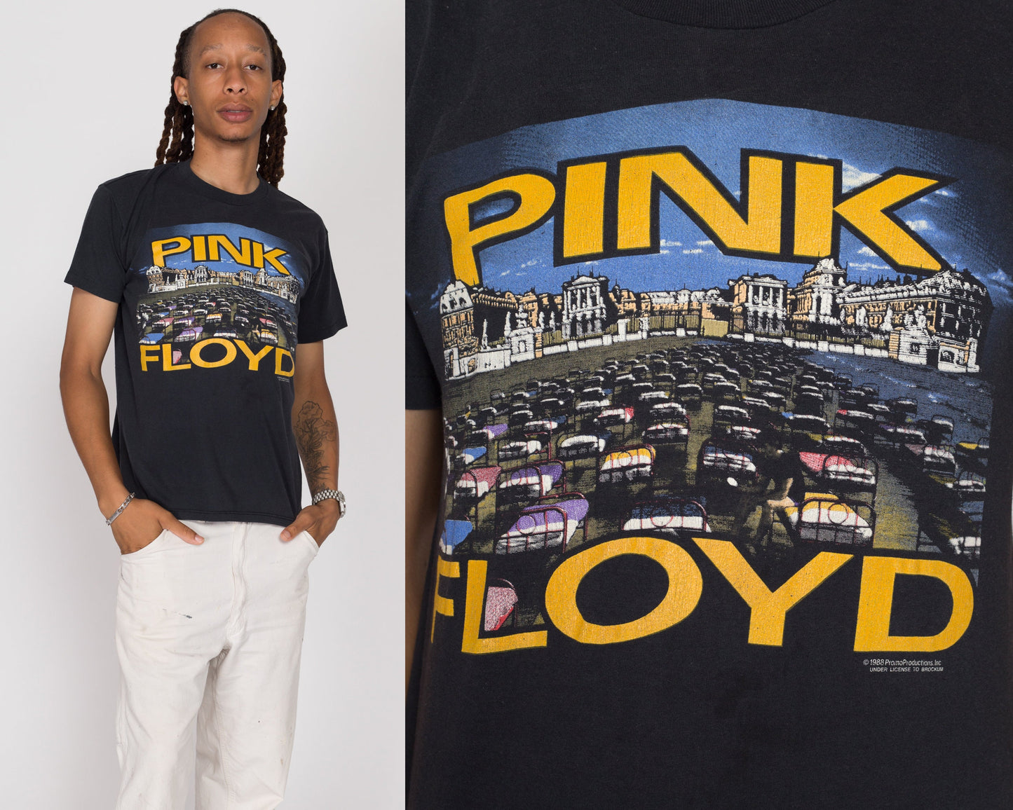 Medium 80s Pink Floyd Momentary Lapse Of Reason Album T Shirt | Rare 1988 Black Graphic Music Tee