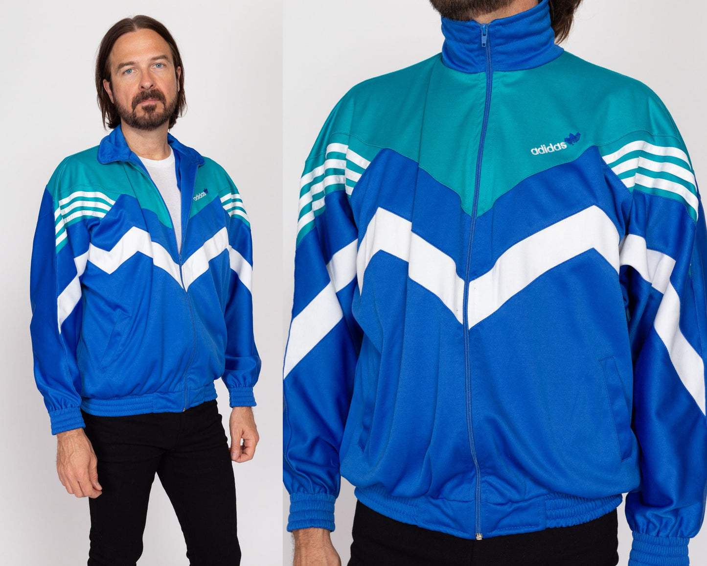 Large 90s Adidas Equipment Blue Color Block Track Jacket – Flying 