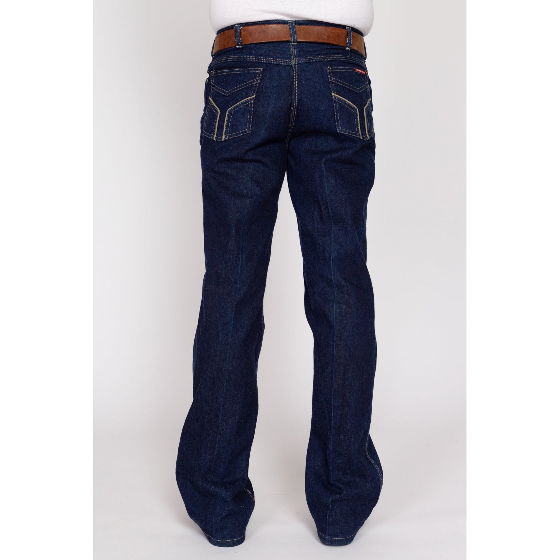 32L 70s 80s Youngbloods Dark Wash Bootcut Jeans, Deadstock | Retro Vintage Western Denim