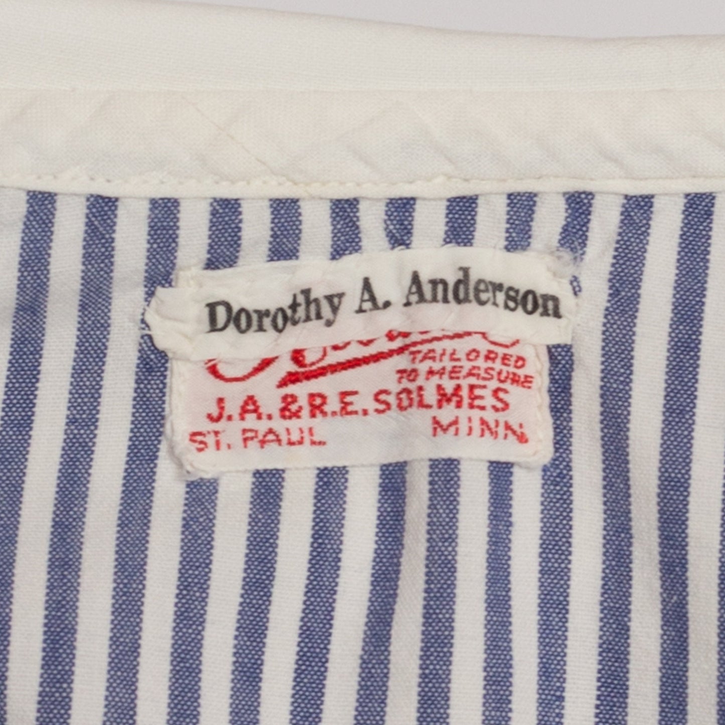 Medium 1940s Nurse Uniform Blue & White Striped Dress | Vintage 40s Authentic Nursing Outfit Pinstripe Pocket Mini Dress