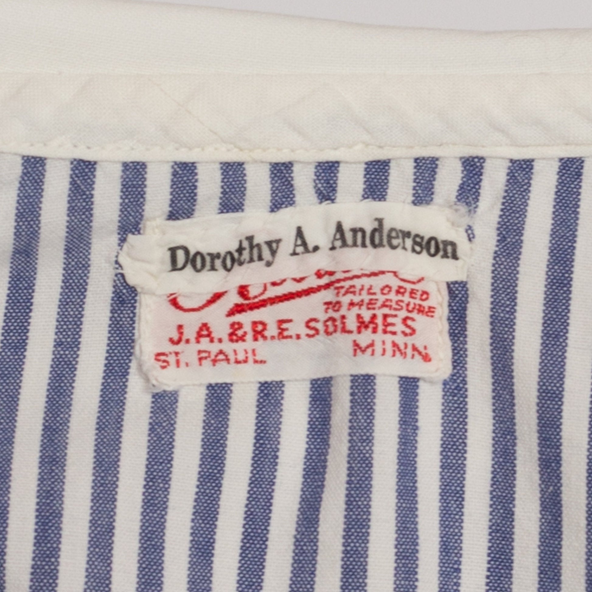 Medium 1940s Nurse Uniform Blue & White Striped Dress | Vintage 40s Authentic Nursing Outfit Pinstripe Pocket Mini Dress