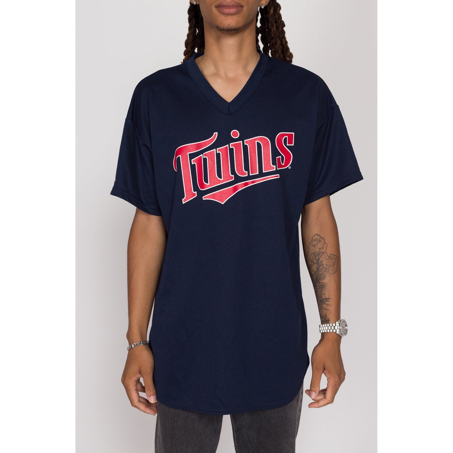 XL 90s Minnesota Twins MLB Majestic Baseball Jersey | Vintage Navy Blue Streetwear Athletic Uniform Shirt