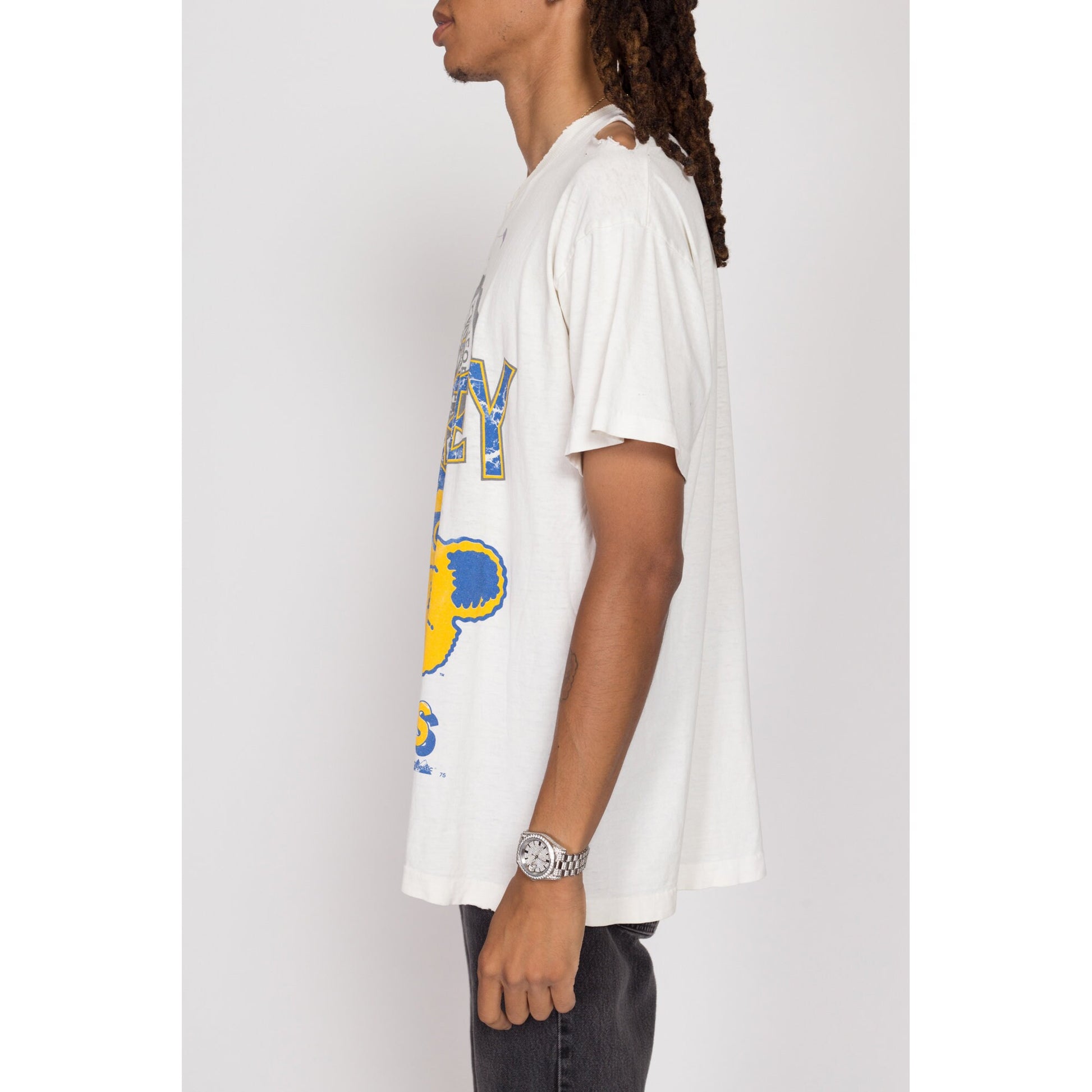 XL 90s UC Berkeley Golden Bears Distressed T Shirt | Vintage California Mascot Graphic College Tee