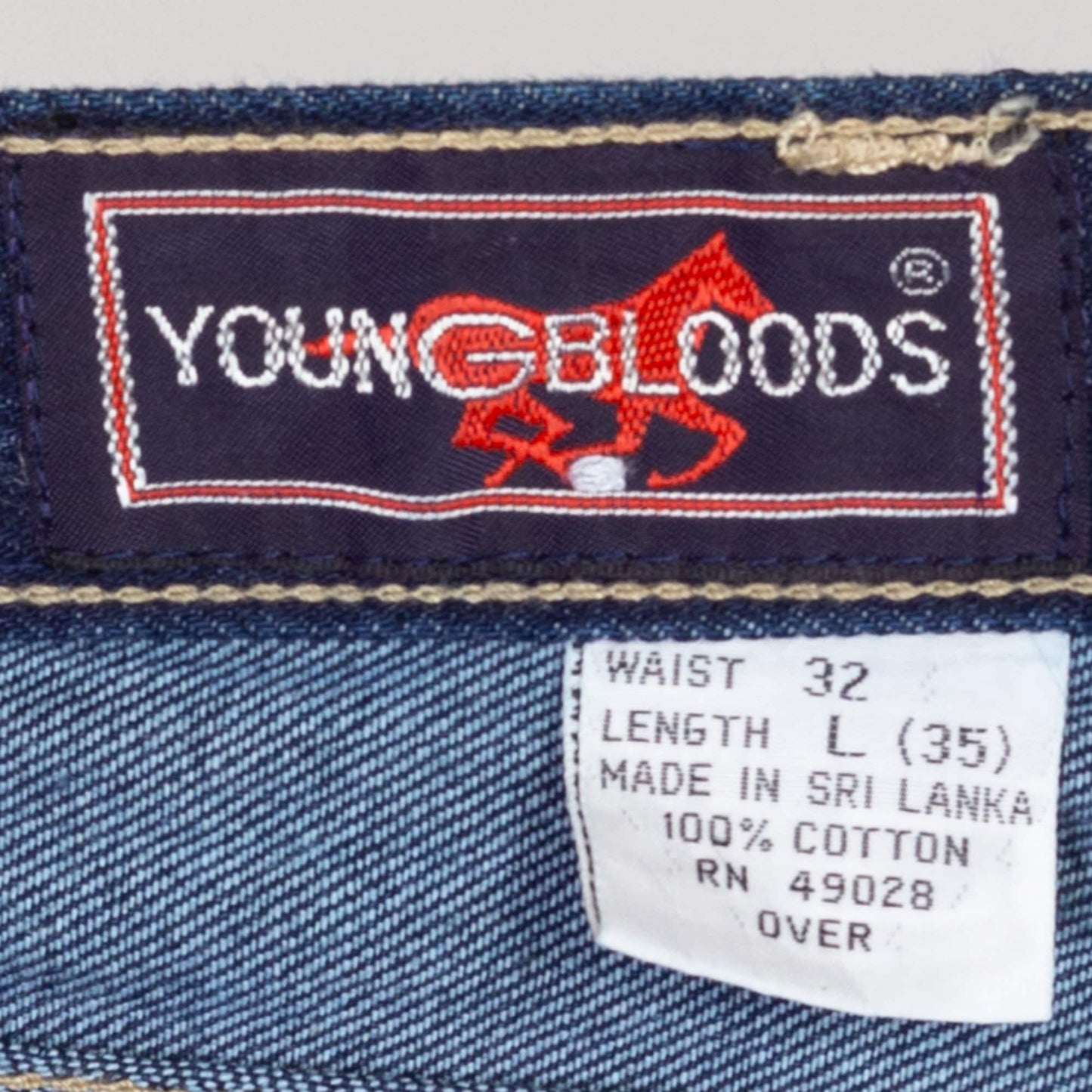 32L 70s 80s Youngbloods Dark Wash Bootcut Jeans, Deadstock | Retro Vintage Western Denim