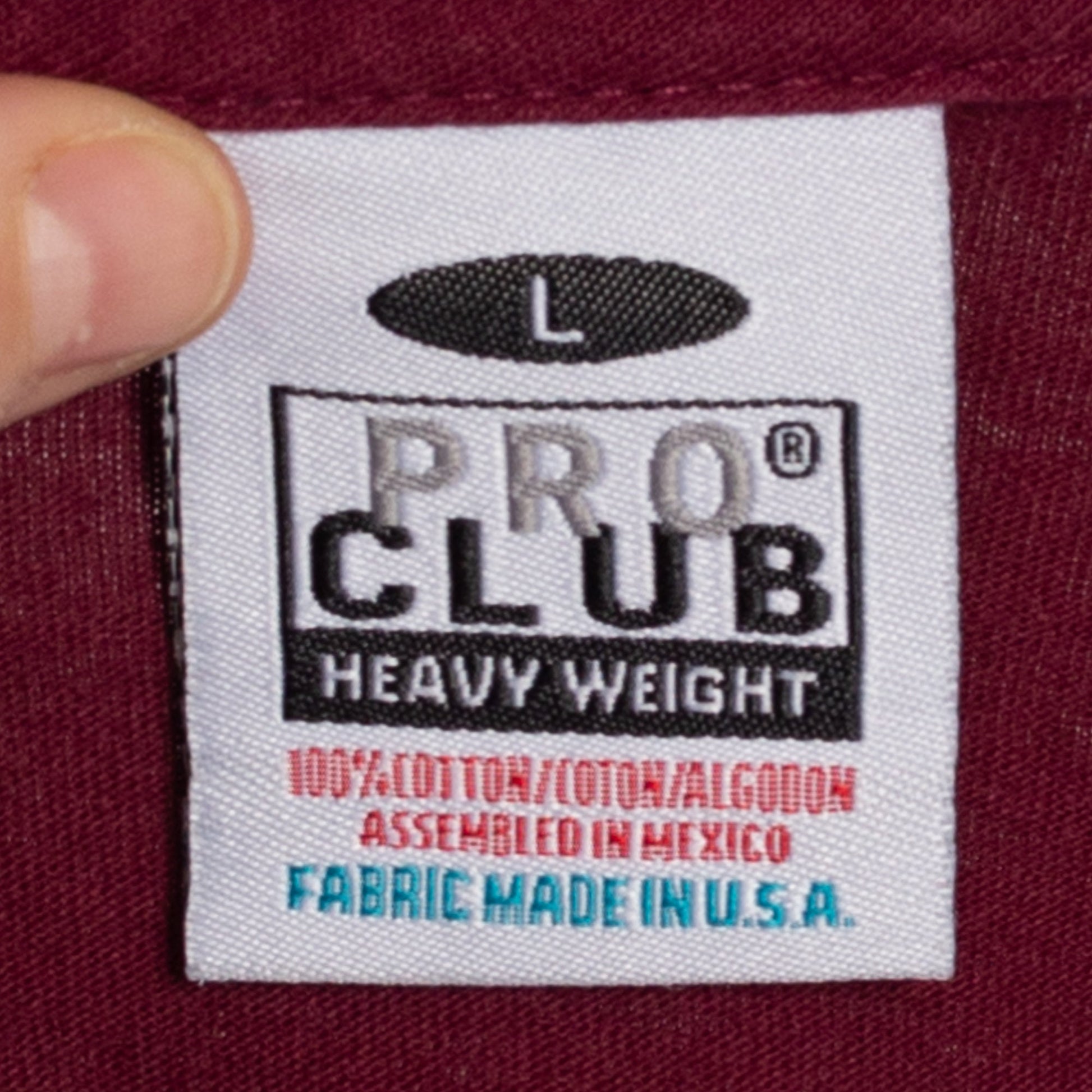 Large 90s Plain Wine Red Crew Neck Tee | Vintage Pro Club Short Sleeve Cotton T Shirt