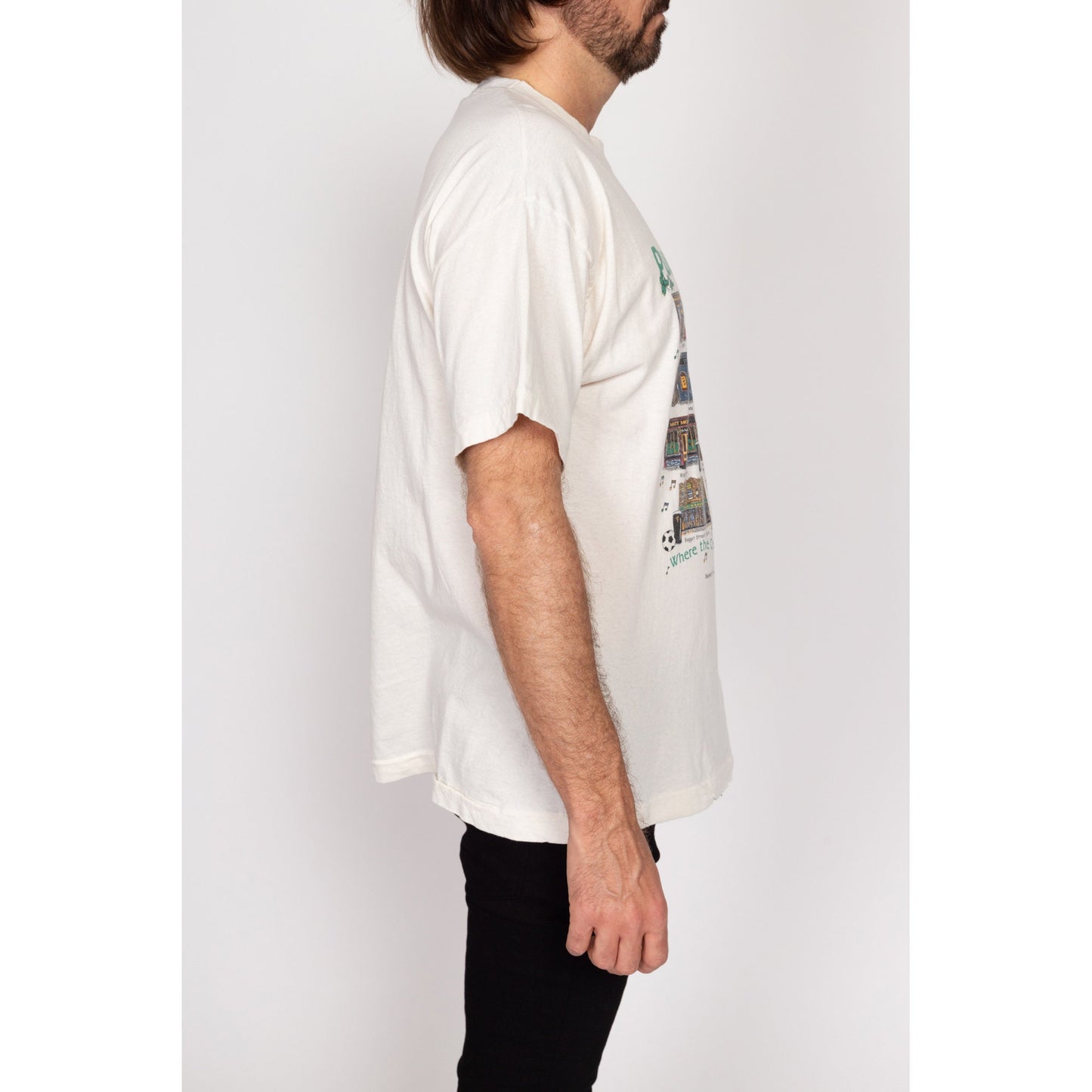 XL 90s Pubs Of Ireland T Shirt | Vintage White Irish Art Print Tourist Tee