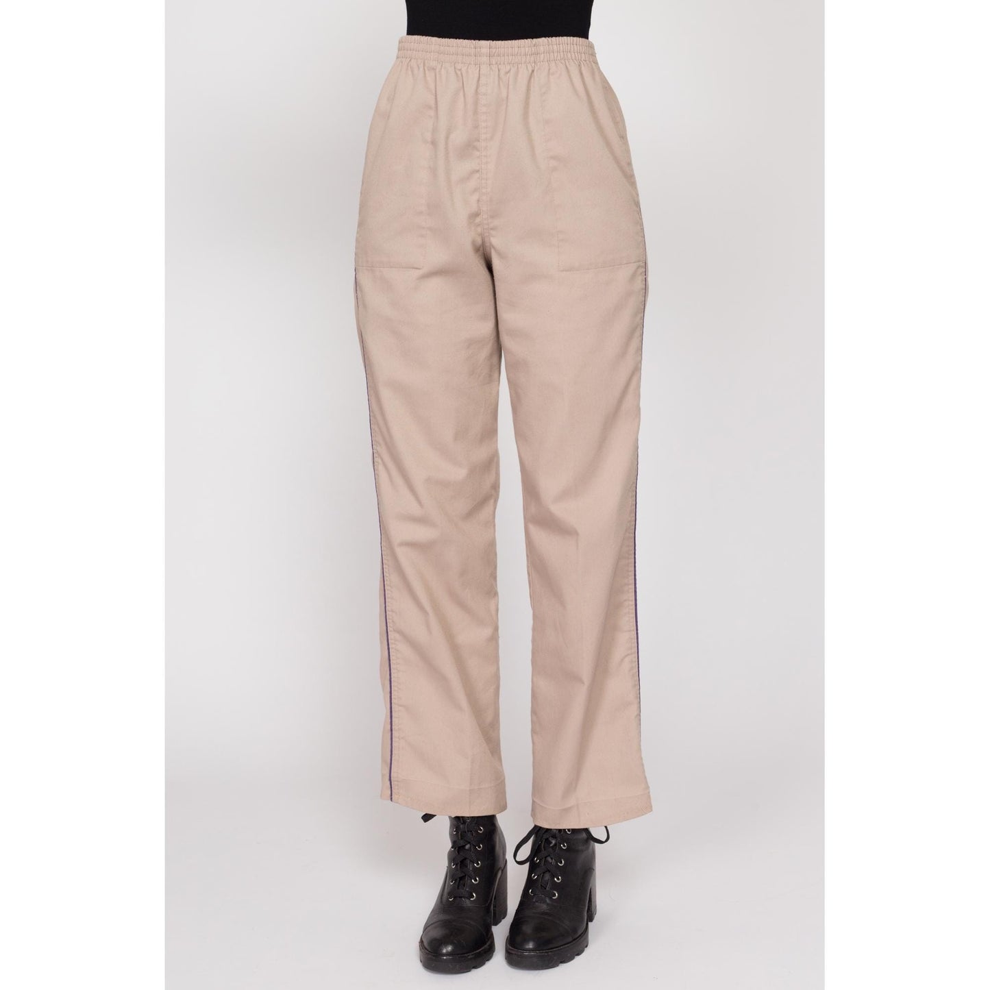 Sm-Med 80s Levi's Athletic Pants | Vintage 1984 Olympics Levis Tan Elastic Waist Casual Trousers