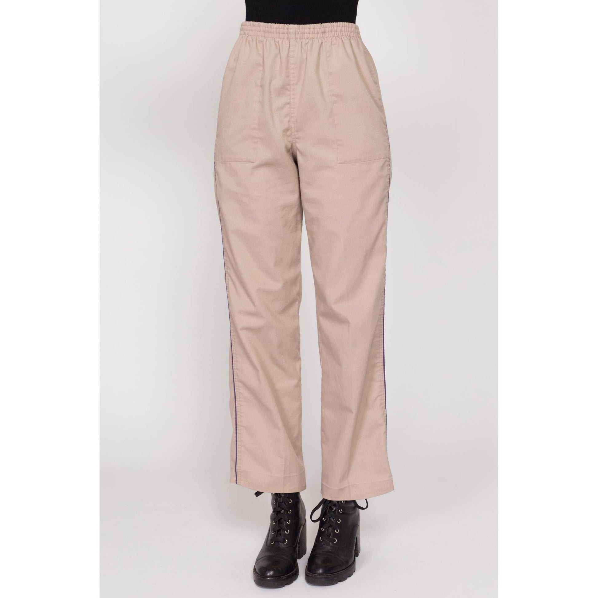 Sm-Med 80s Levi's Athletic Pants | Vintage 1984 Olympics Levis Tan Elastic Waist Casual Trousers