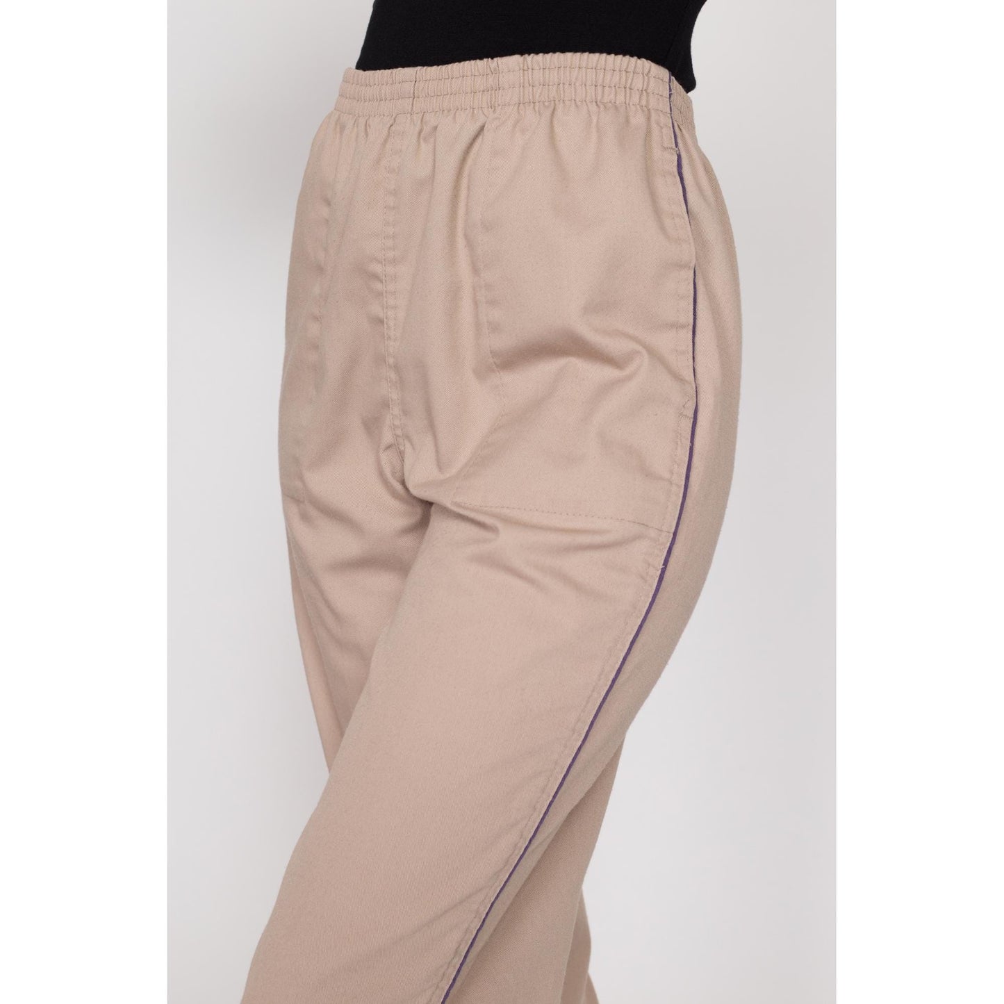 Sm-Med 80s Levi's Athletic Pants | Vintage 1984 Olympics Levis Tan Elastic Waist Casual Trousers