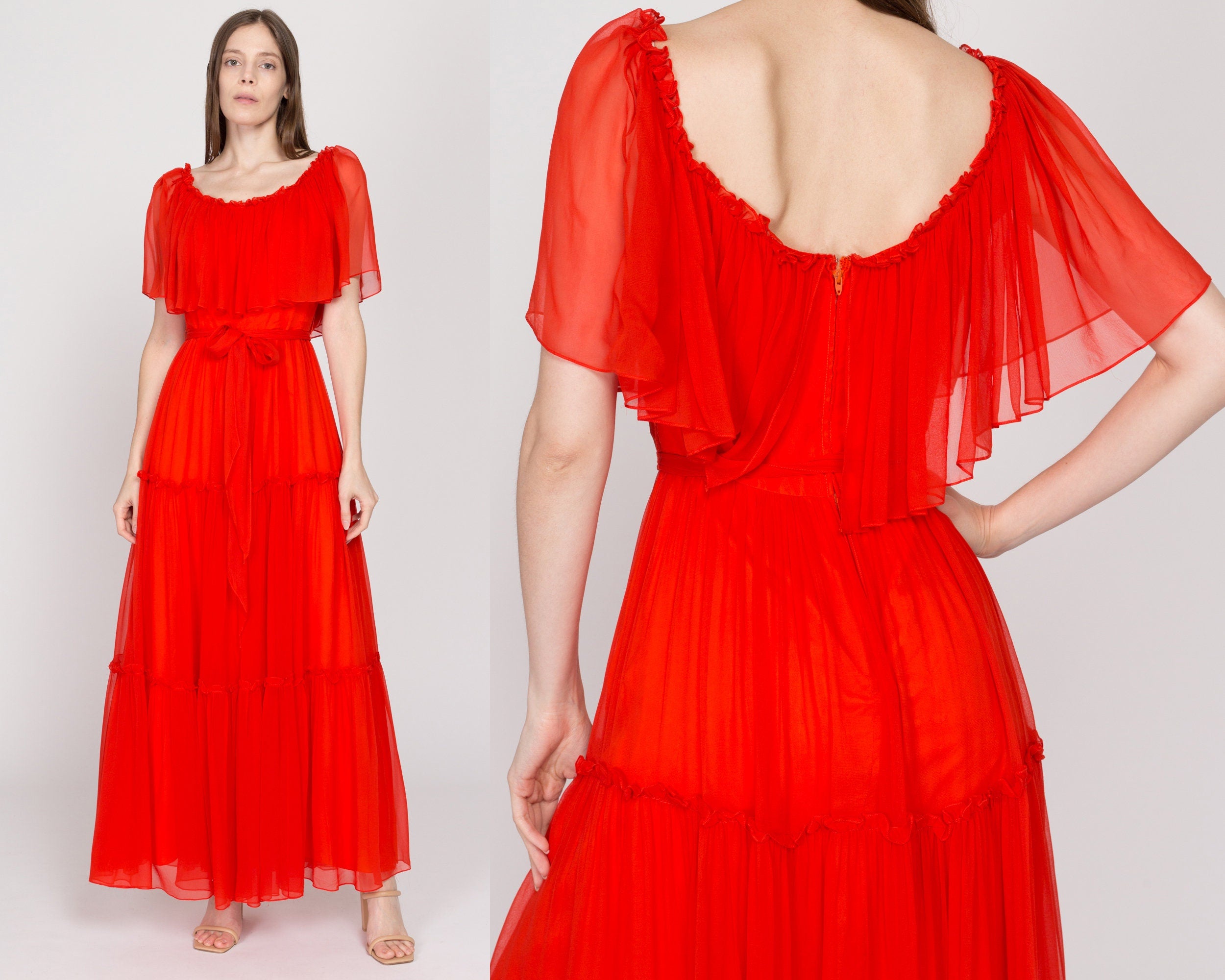 70s chiffon dress shop