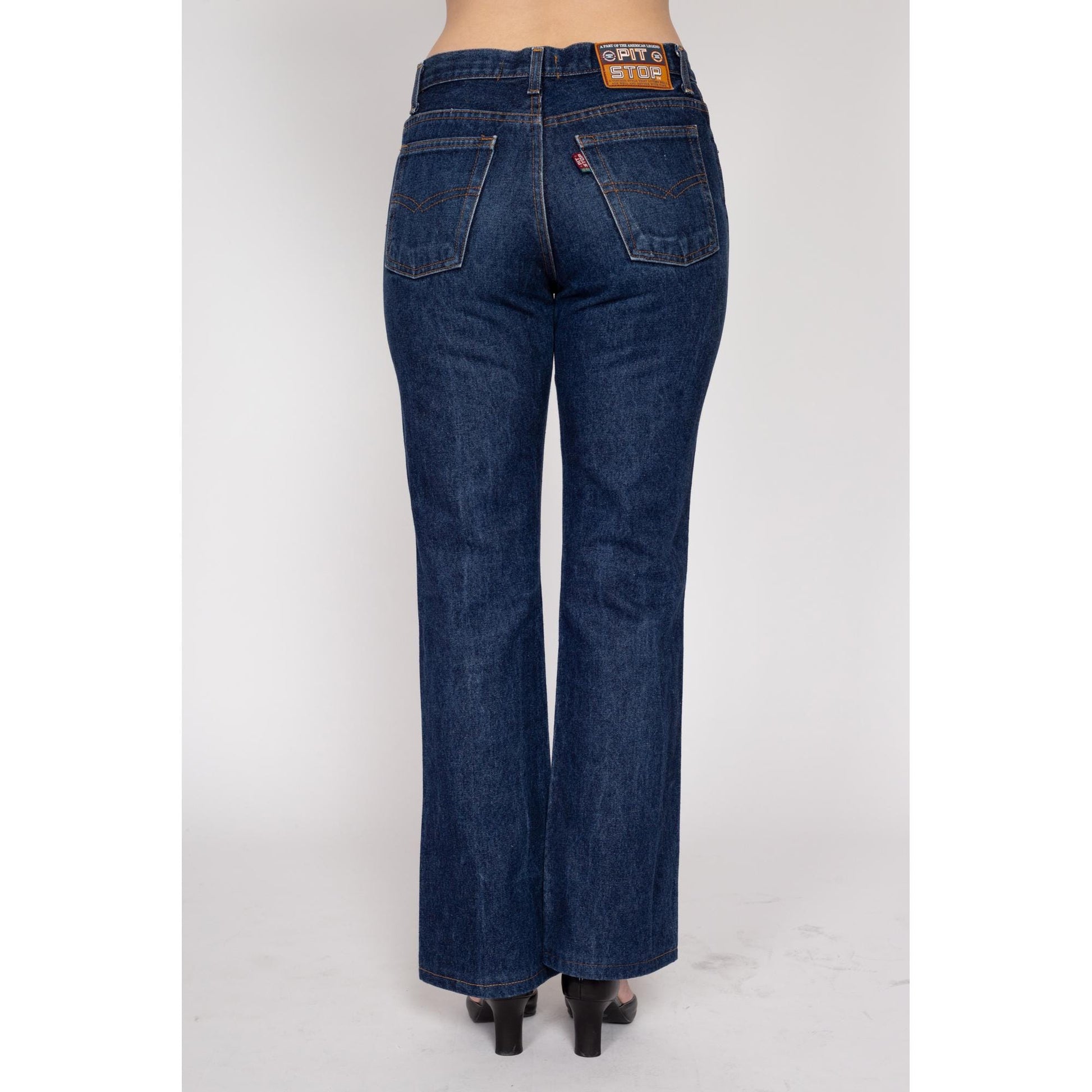 Medium 90s Dark Wash Bootcut Jeans 31" | Vintage Stonewash Denim Mid Rise Mom Jeans