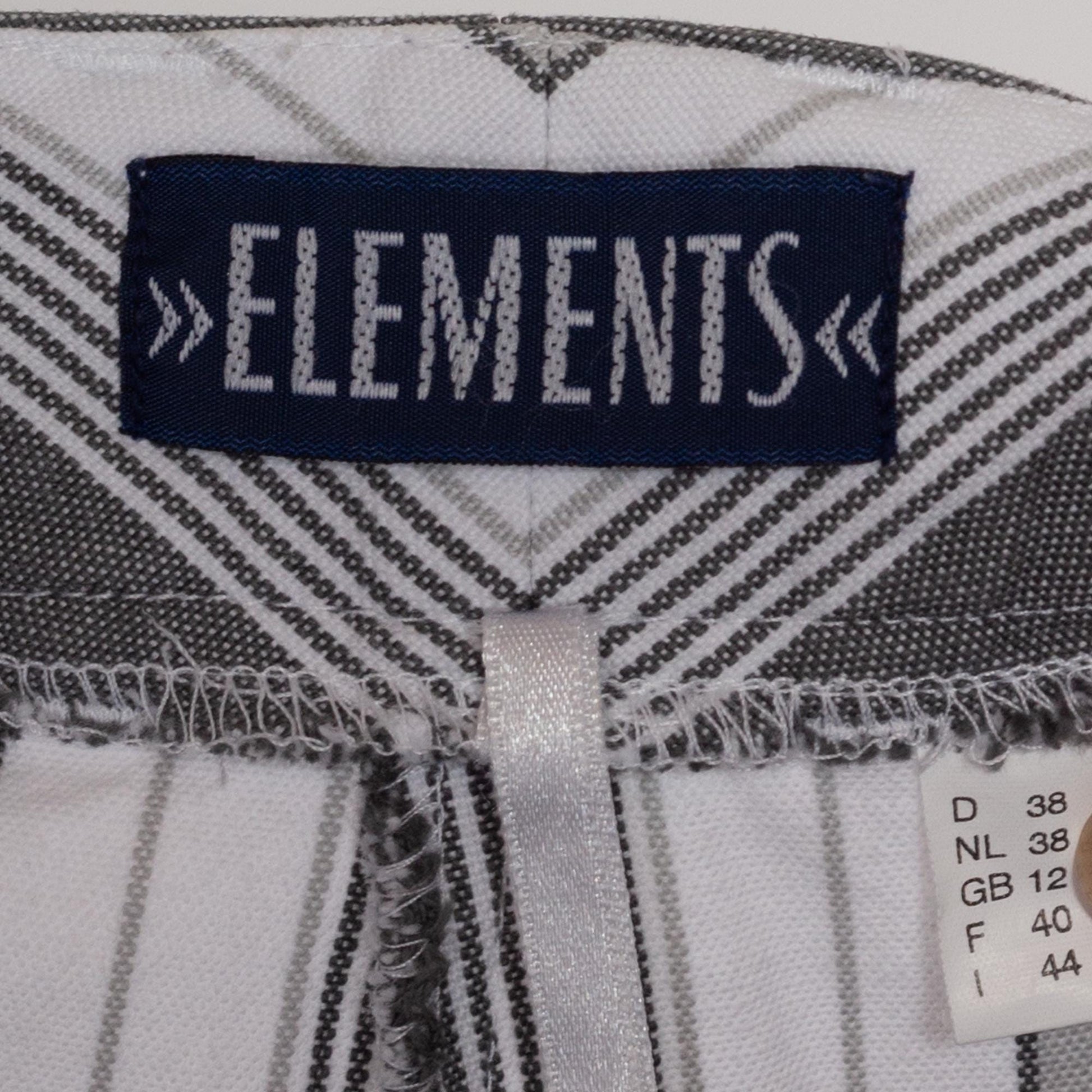 Small Y2K Grey & White Striped Flared Pants | Vintage Mid Rise Wide Leg Bell Bottom Trousers