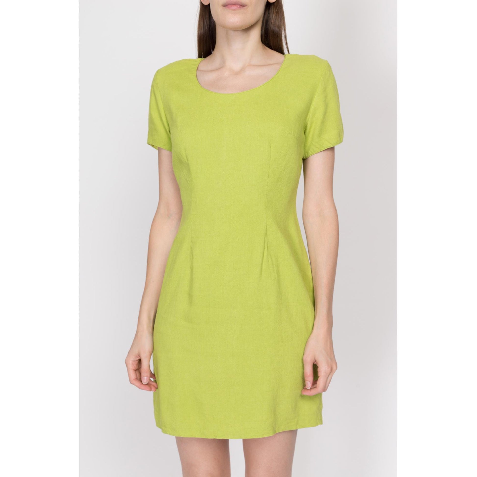 Petite Medium 80s Lime Green Mini Cocktail Dress Flying Apple Vintage Petite Medium 80s Lime Green Mini Cocktail Dress Flying Apple Vintage
