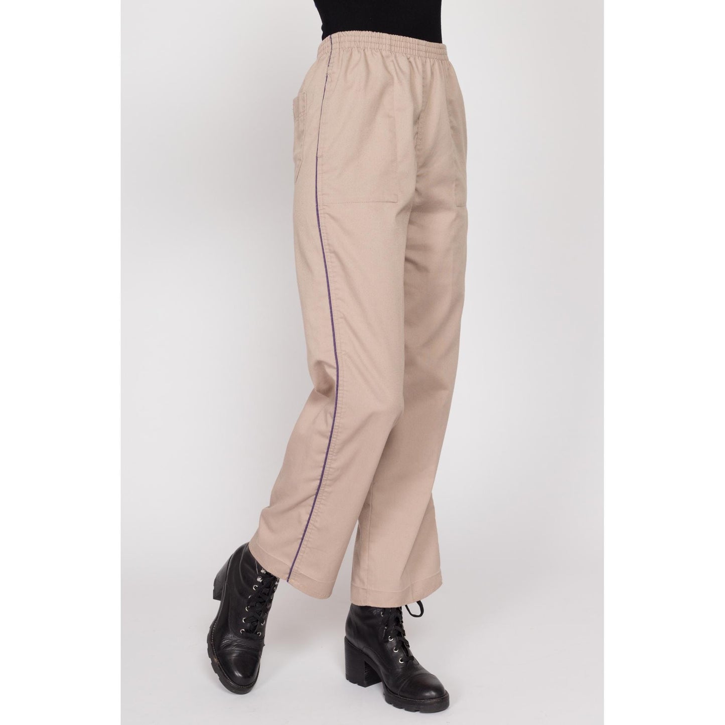 Sm-Med 80s Levi's Athletic Pants | Vintage 1984 Olympics Levis Tan Elastic Waist Casual Trousers