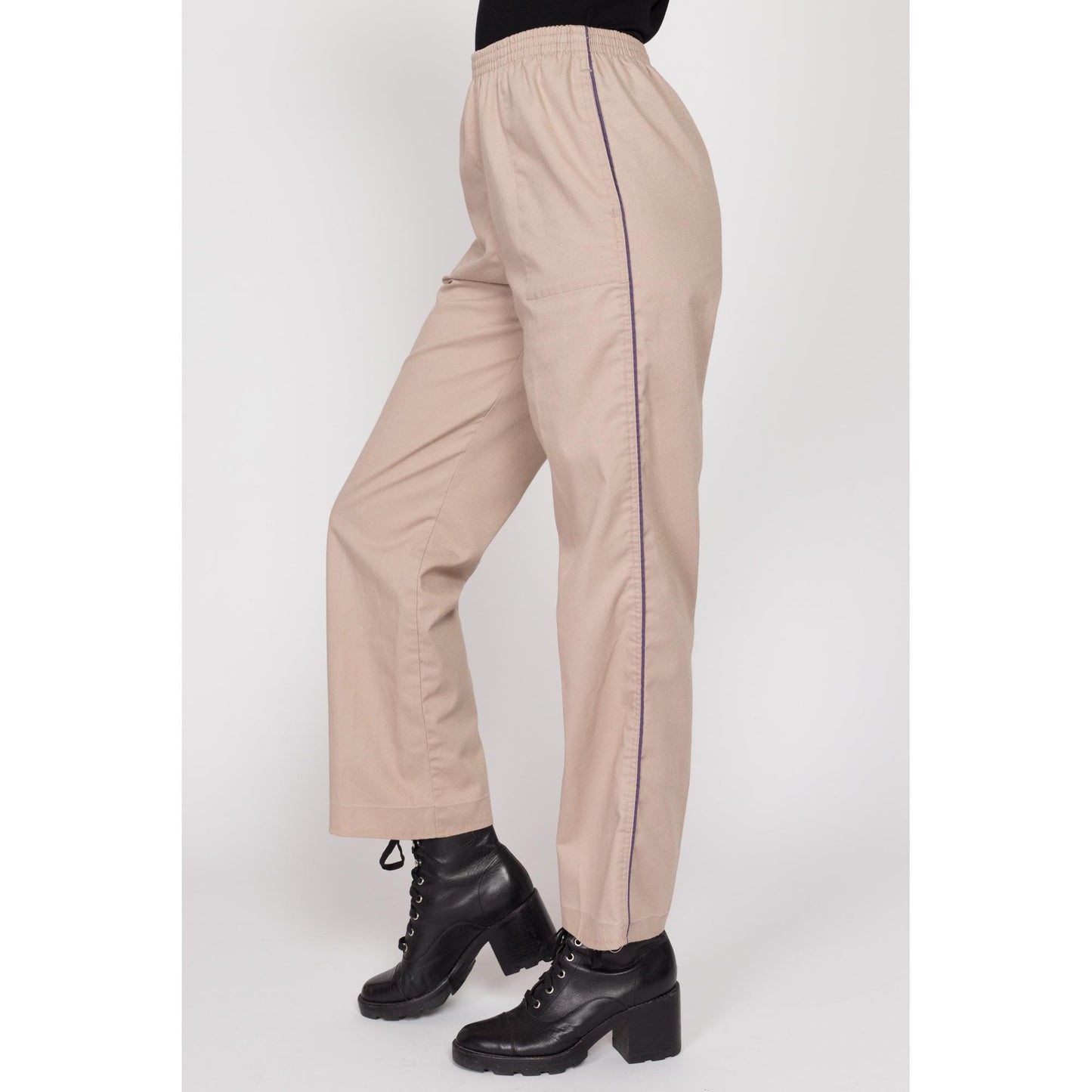 Sm-Med 80s Levi's Athletic Pants | Vintage 1984 Olympics Levis Tan Elastic Waist Casual Trousers