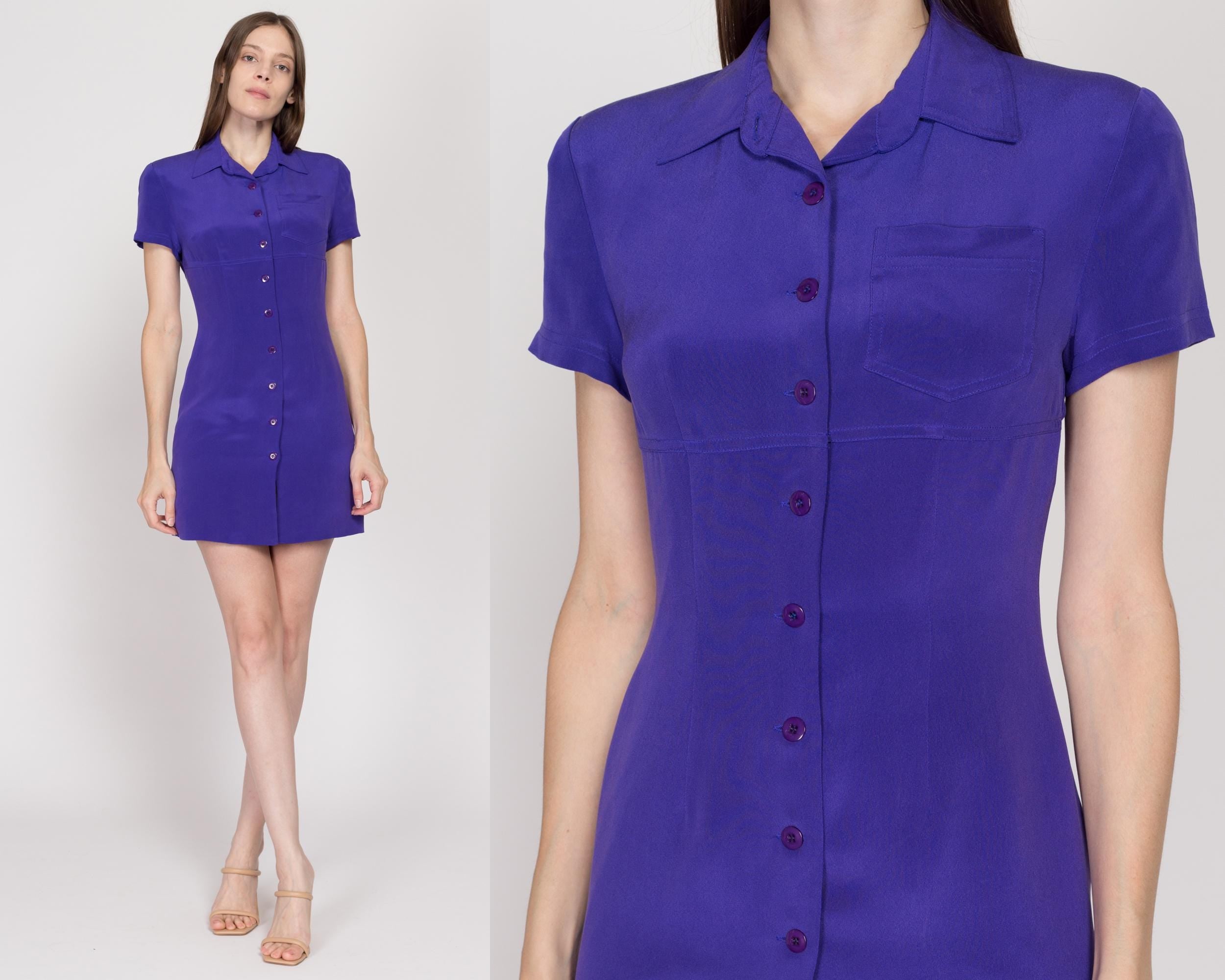 Purple shirt dress deals
