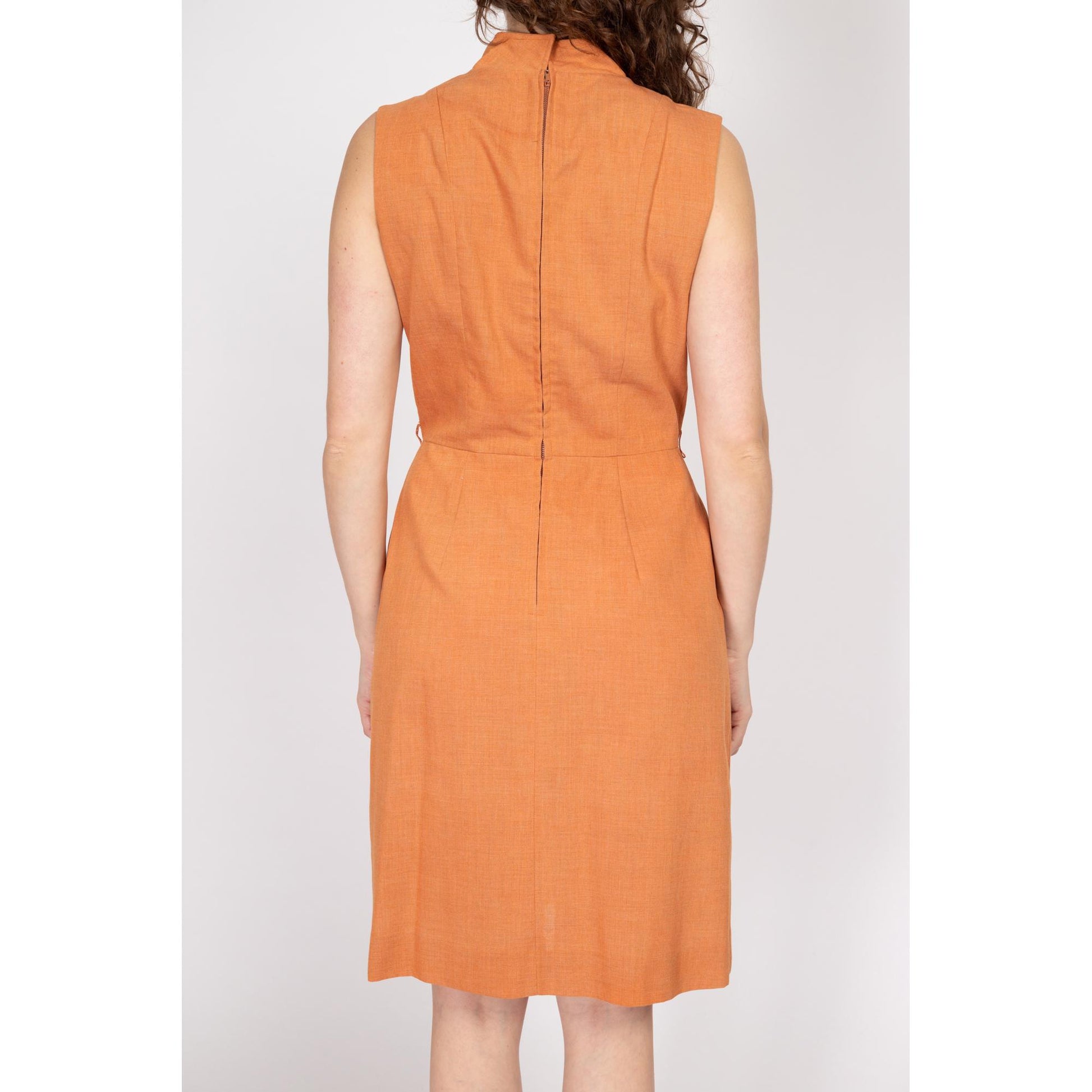 Medium 60s Burnt Orange Mockneck Mini Dress, As Is Medium 60s Burnt Orange Mockneck Mini Dress, As Is