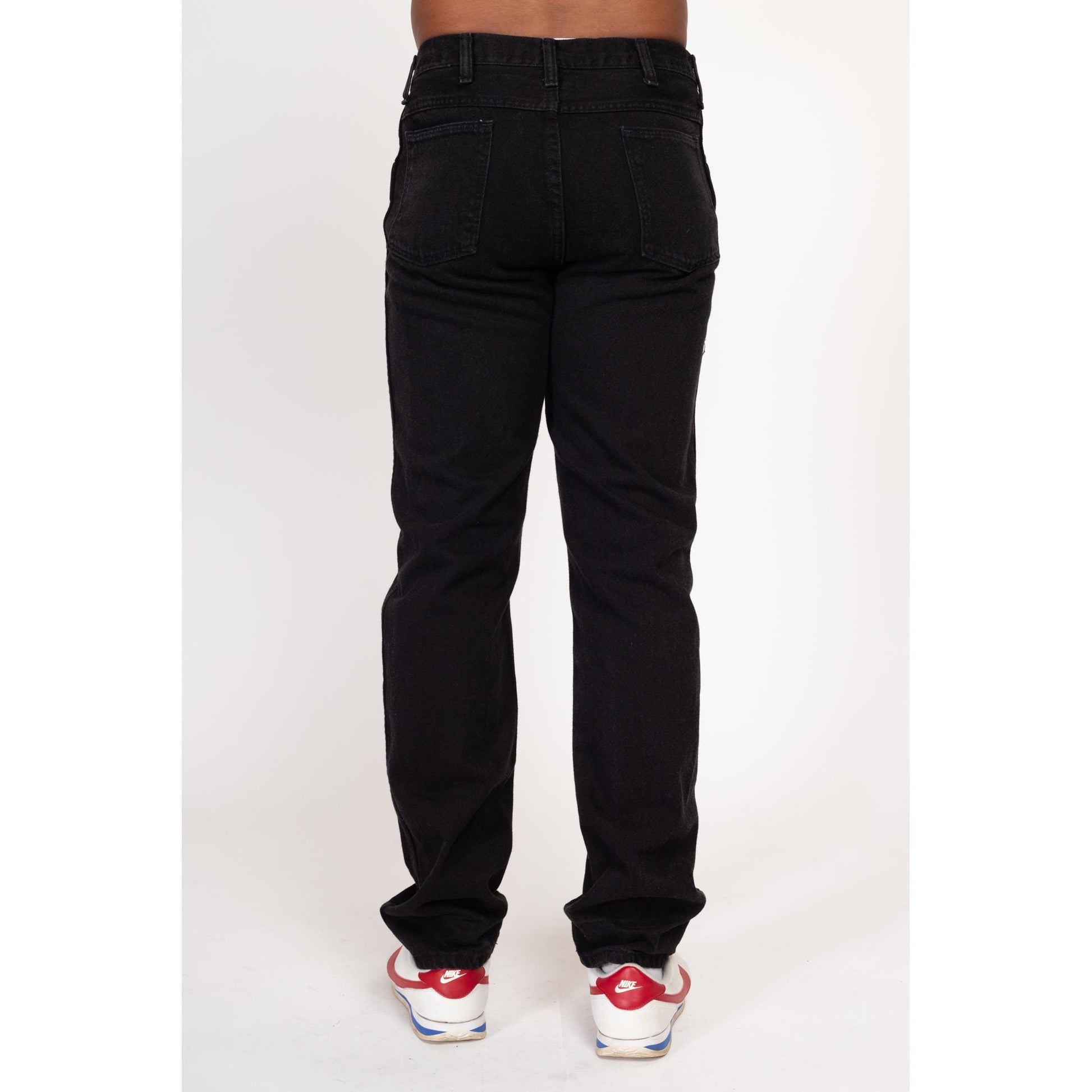 34x34 90s Black Straight Leg Jeans | Vintage Denim Menswear Dad Jeans