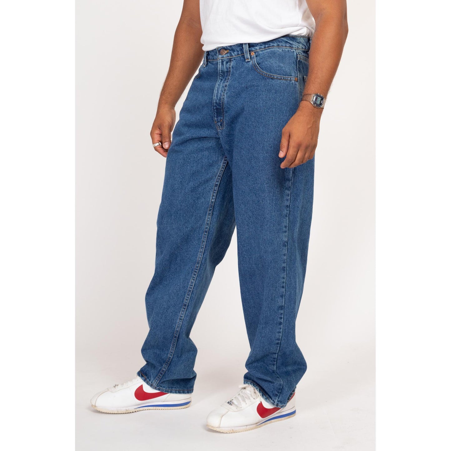 36x32 90s Levis 565 Loose Fit Jeans | Vintage Levi's Made In USA Dark Wash Denim Baggy Wide Leg Dad Jeans